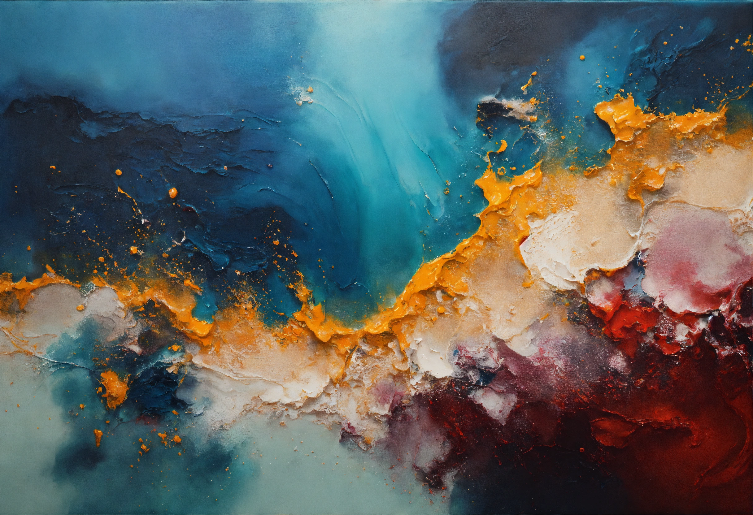 Lexica - Abstract painting done in dutch pouring style with texture and ...