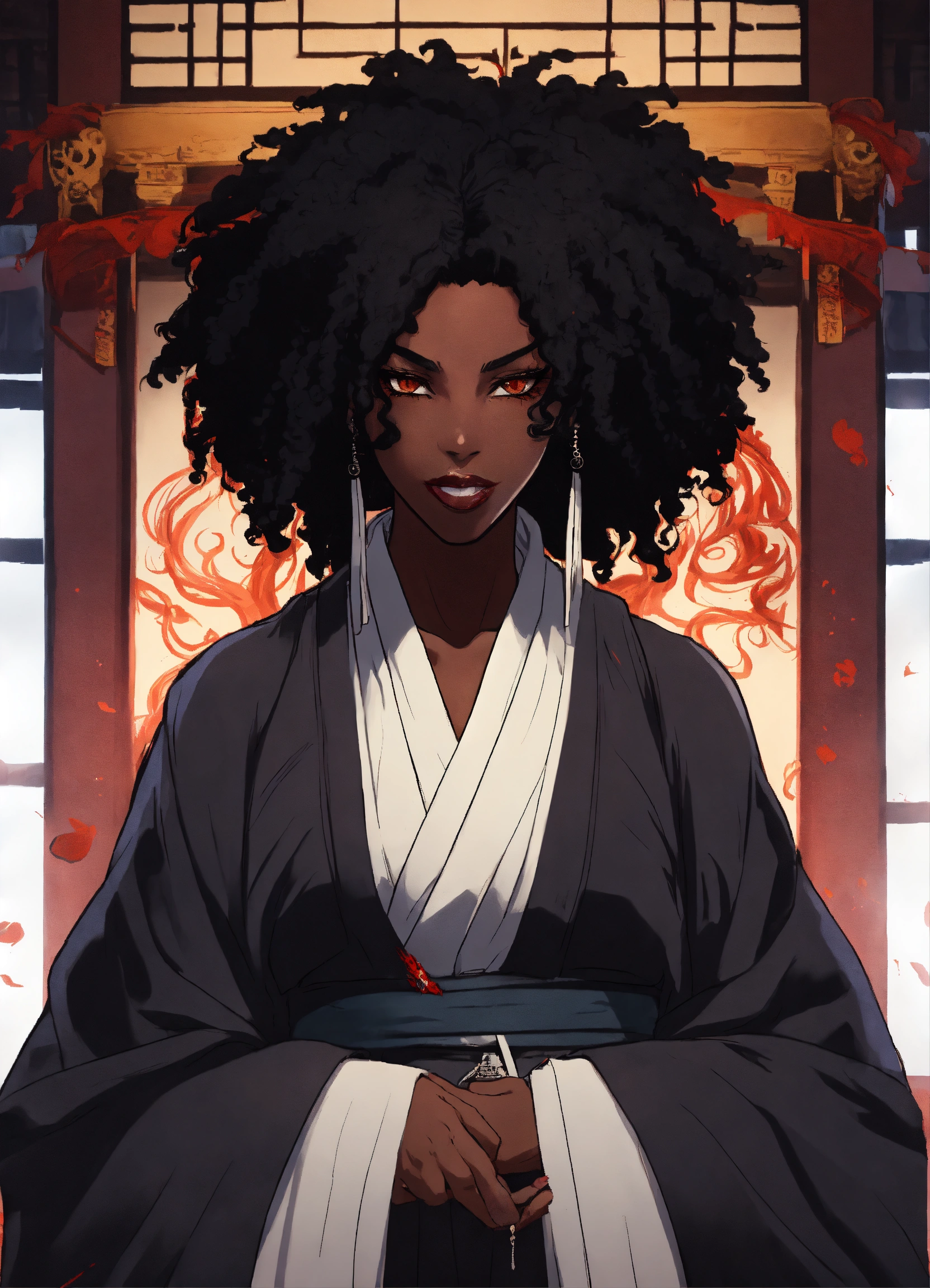 Lexica - A Black woman shinigami with full lips and a wide nose and ...