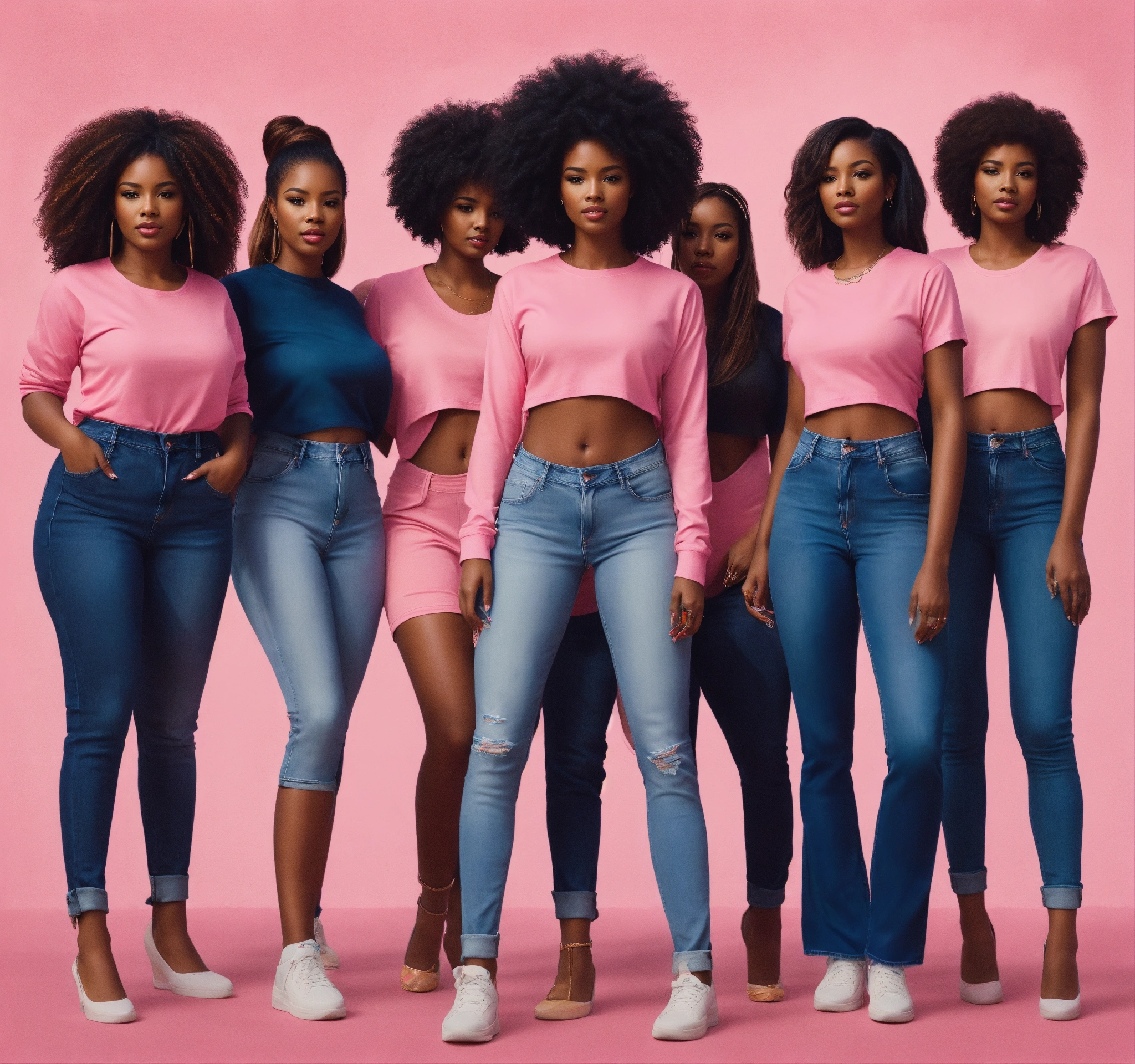 Lexica - Black woman with a diverse group of ladies, dressed in the ...