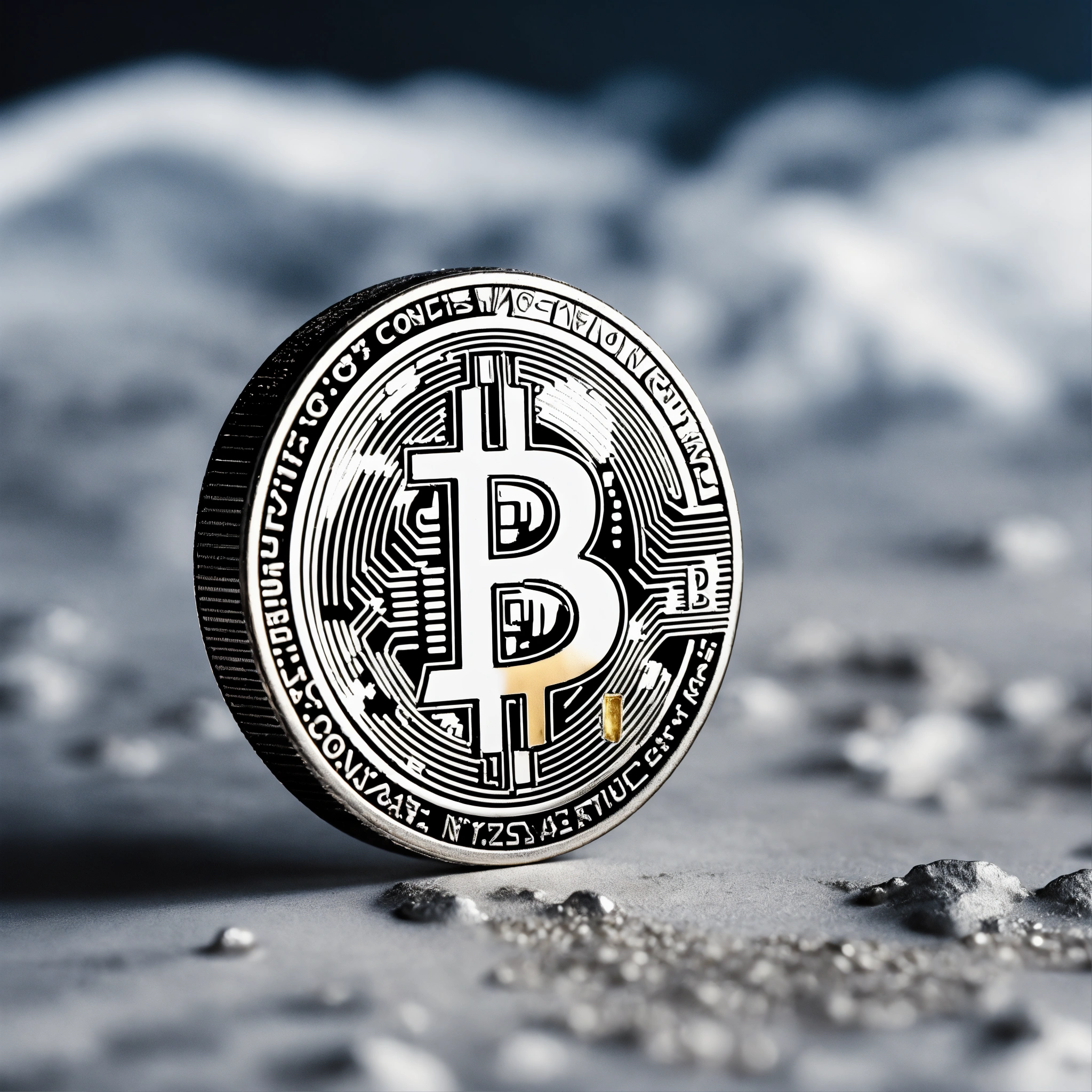 Lexica - Silver crypto coin with a rocket white background