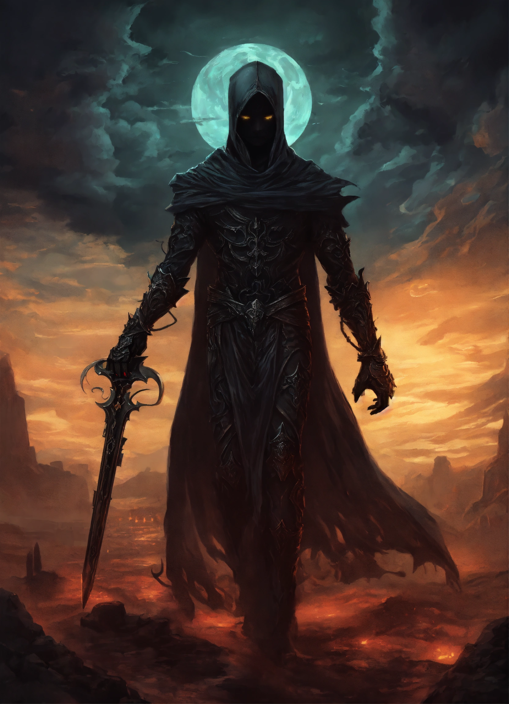 Lexica - Old school dark fantasy graphic a realistic Endermen ...