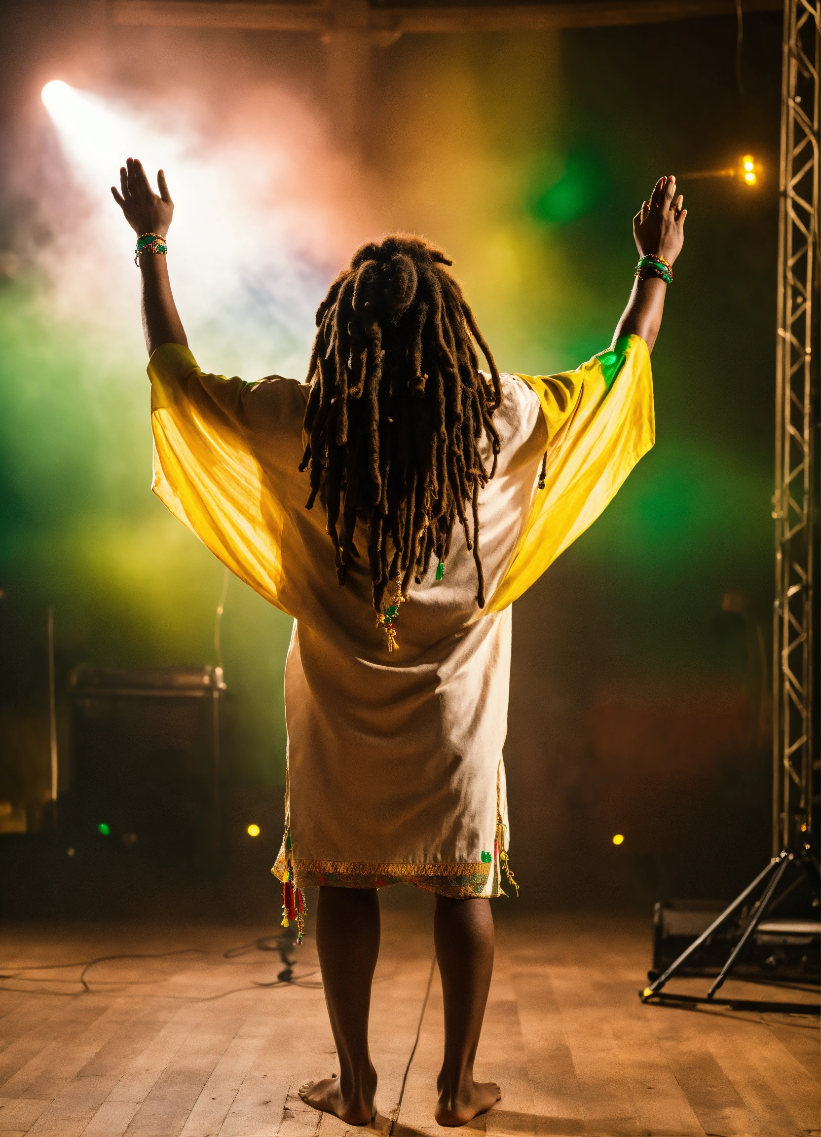Lexica - Rastafarian with hands outstretched worshipping with back ...