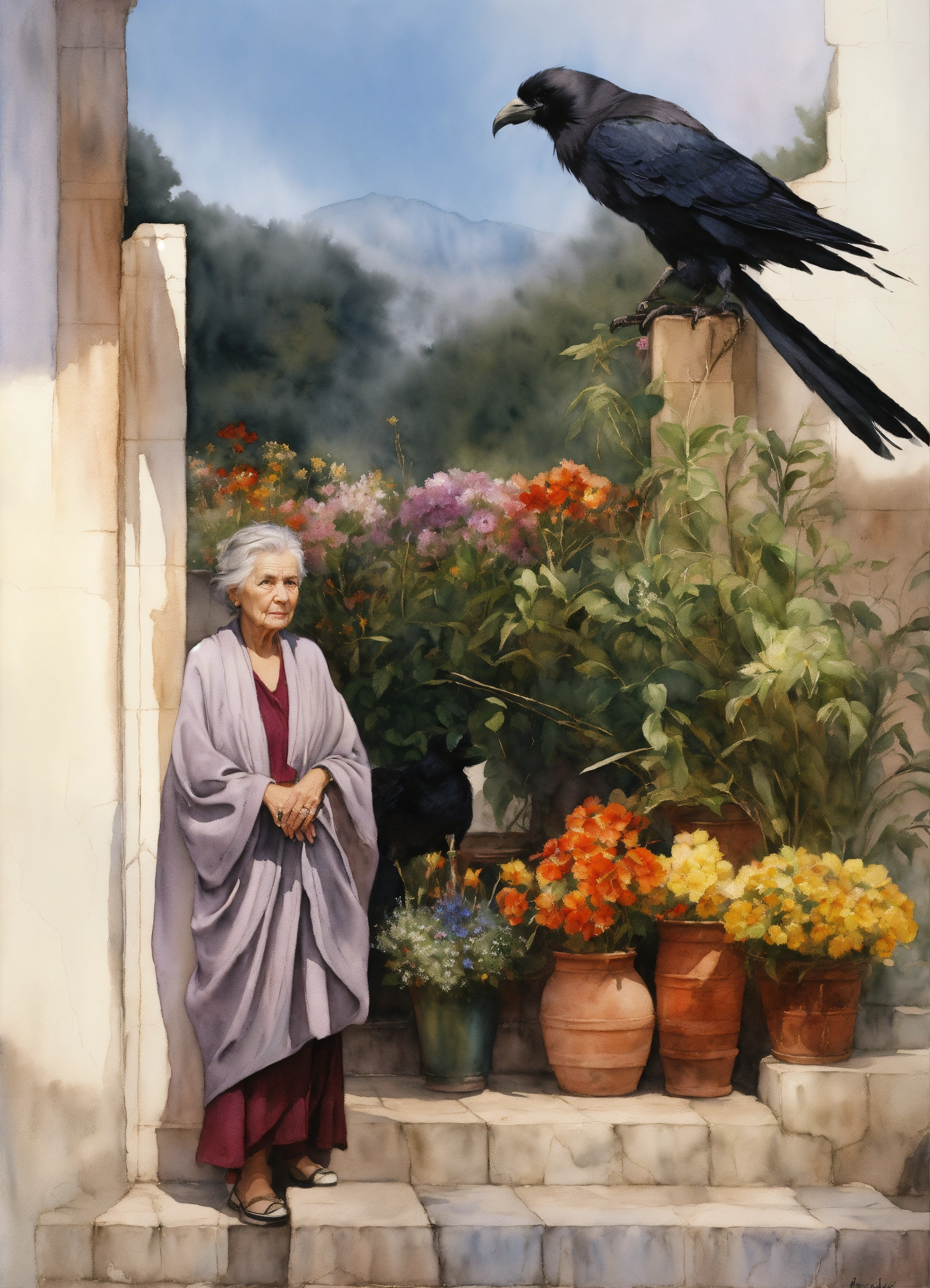 Lexica - A portrait of an old woman with wrinkled face and very short ...