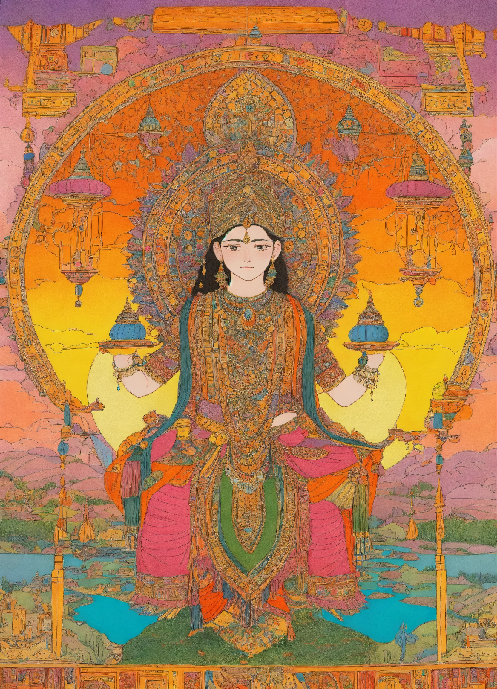 Lexica - Indian drawing the divine formation. Line drawing, clean clear ...