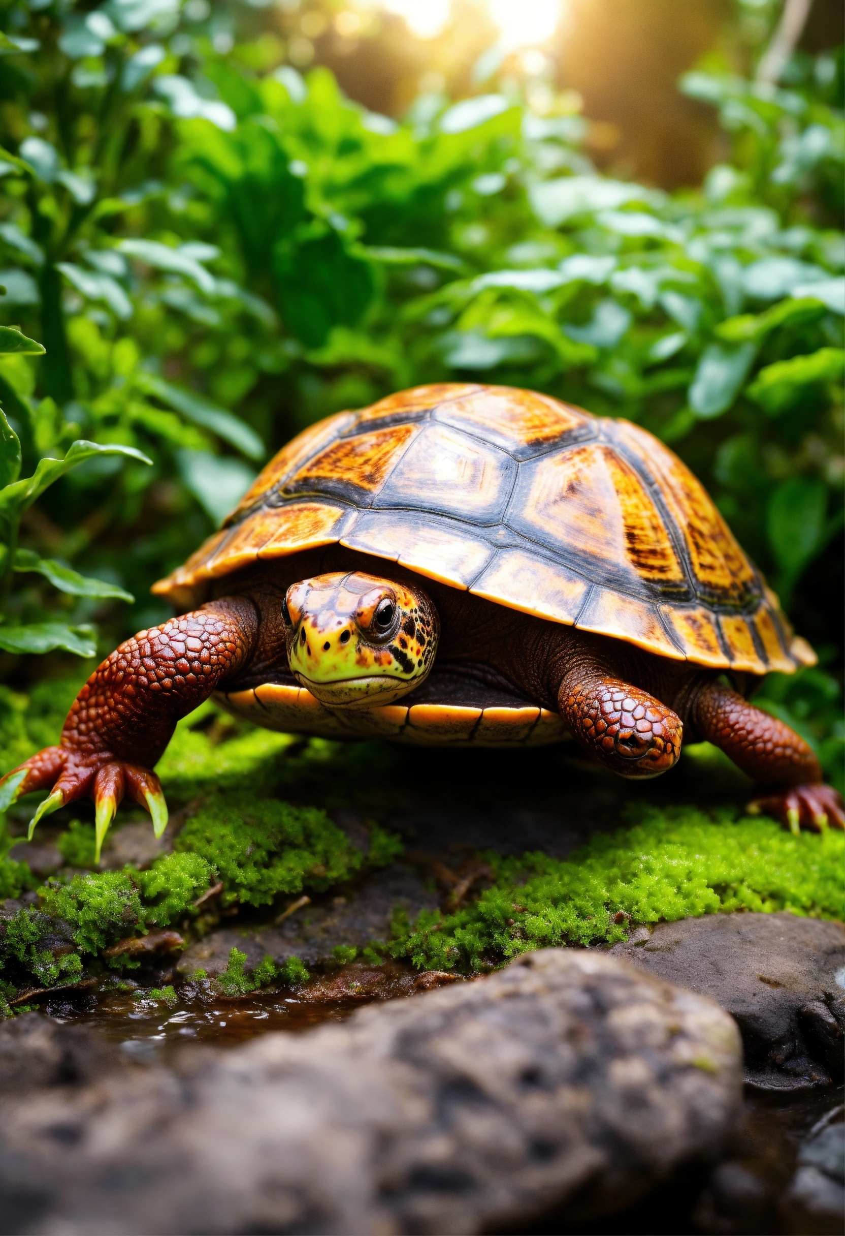 Lexica - Realistic, the flash skinned turtle, in the garden, amazing ...