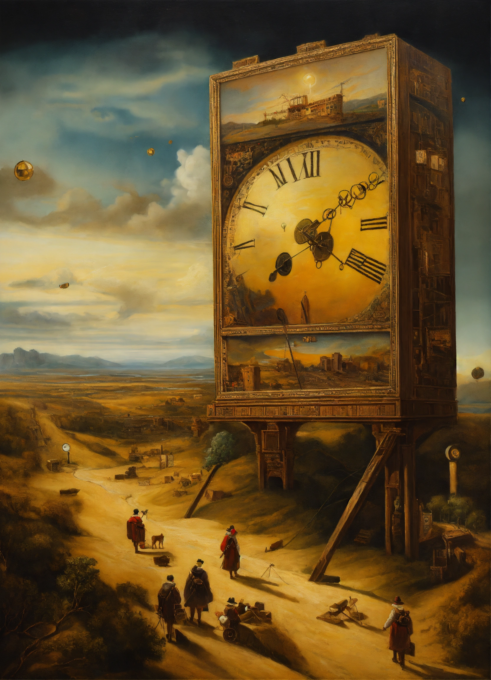 Lexica - Surreal oil painting of timeline in high resolution