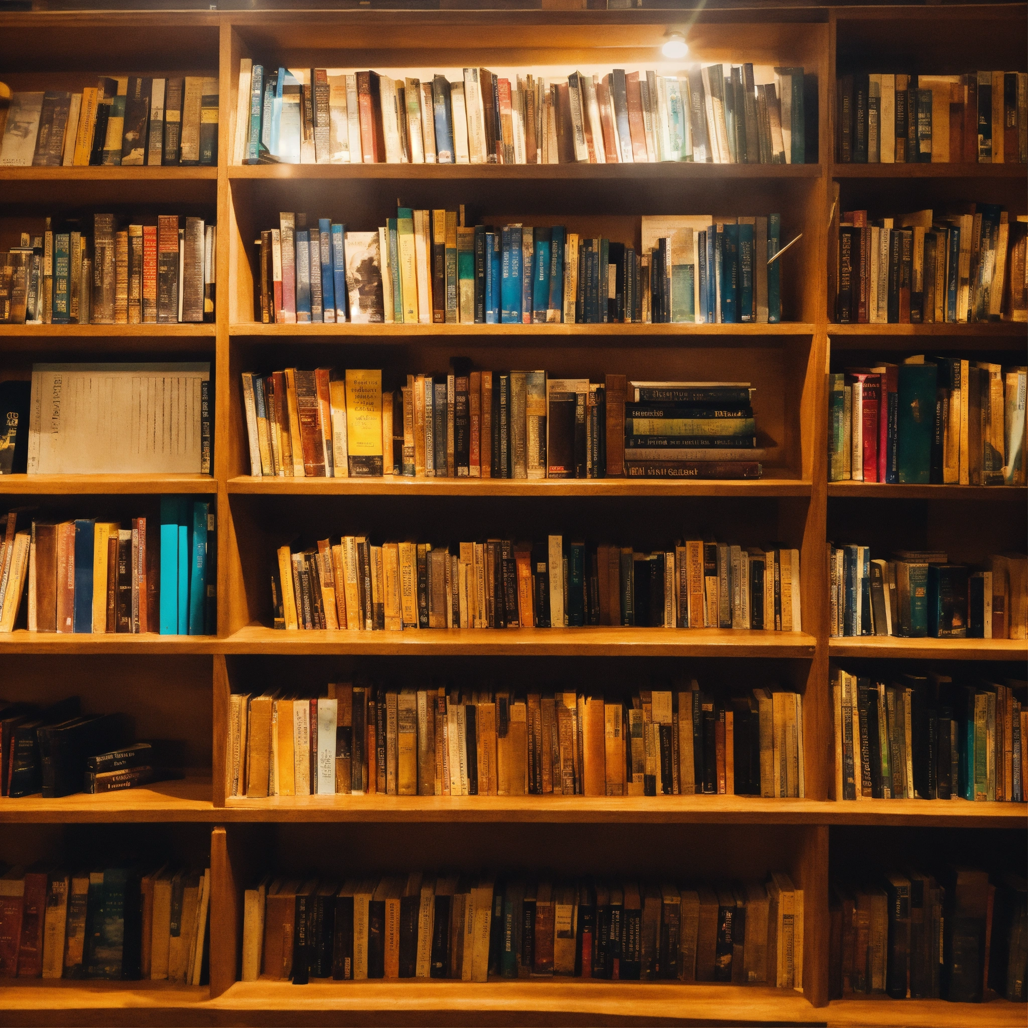 Lexica - A photo of a shelf with books. The books are of different ...