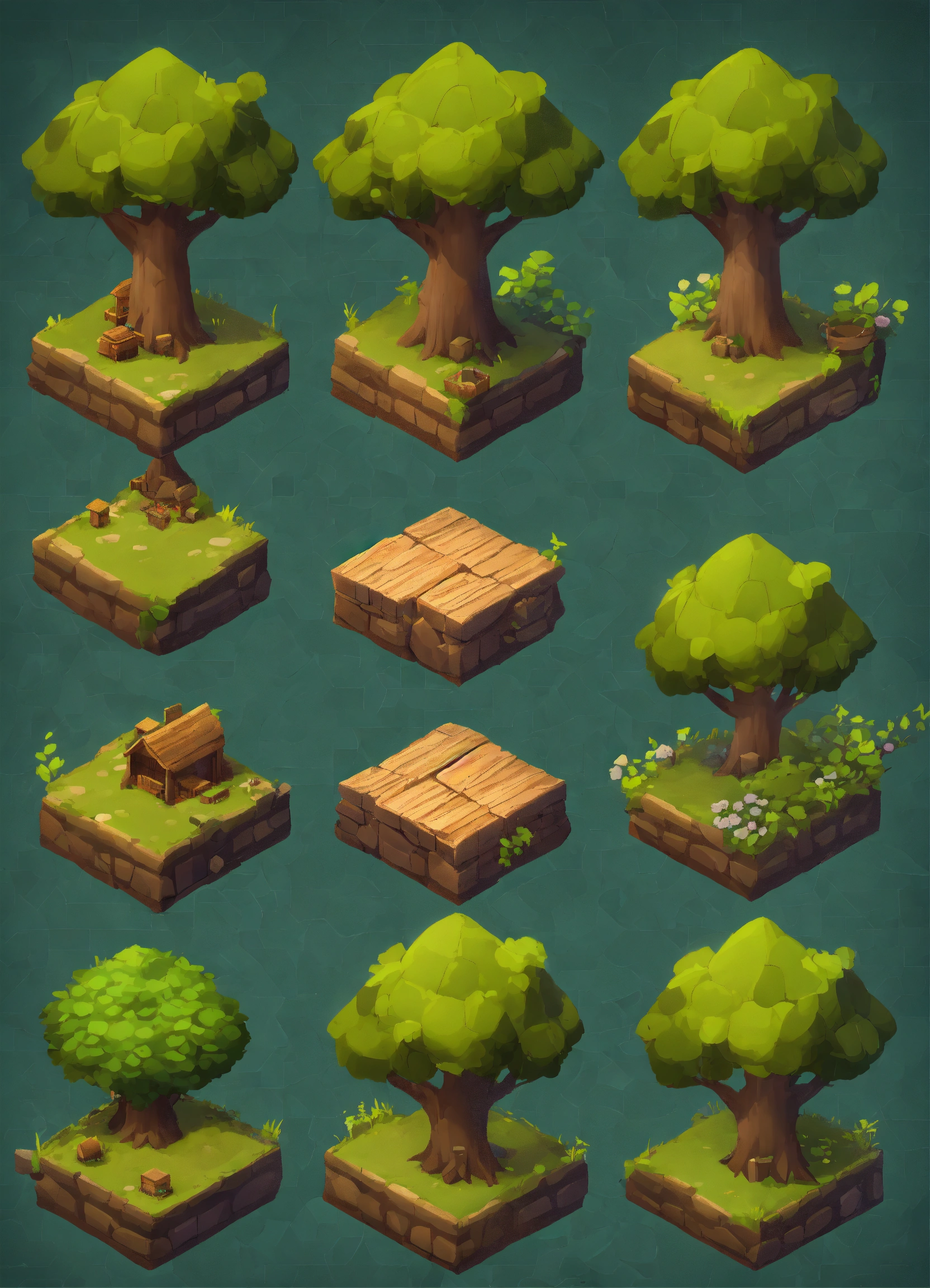 Lexica - Isometric, orthographic, forest tiles, game environment asset ...