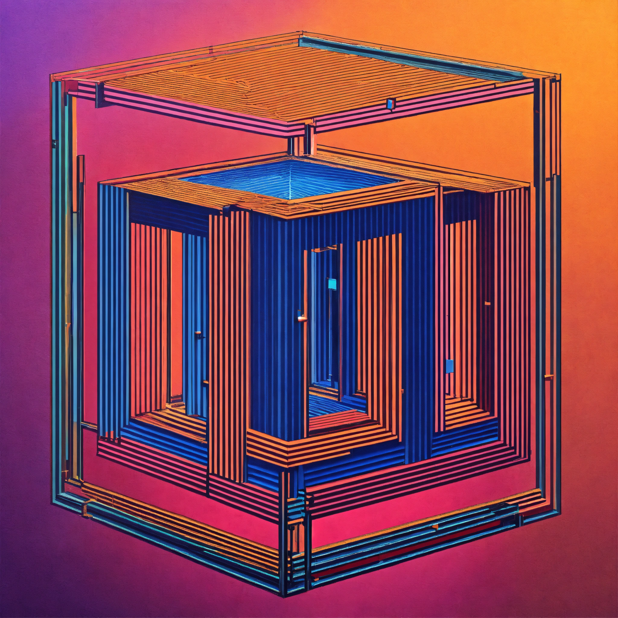 Lexica - Cube and lines hyper casual icon