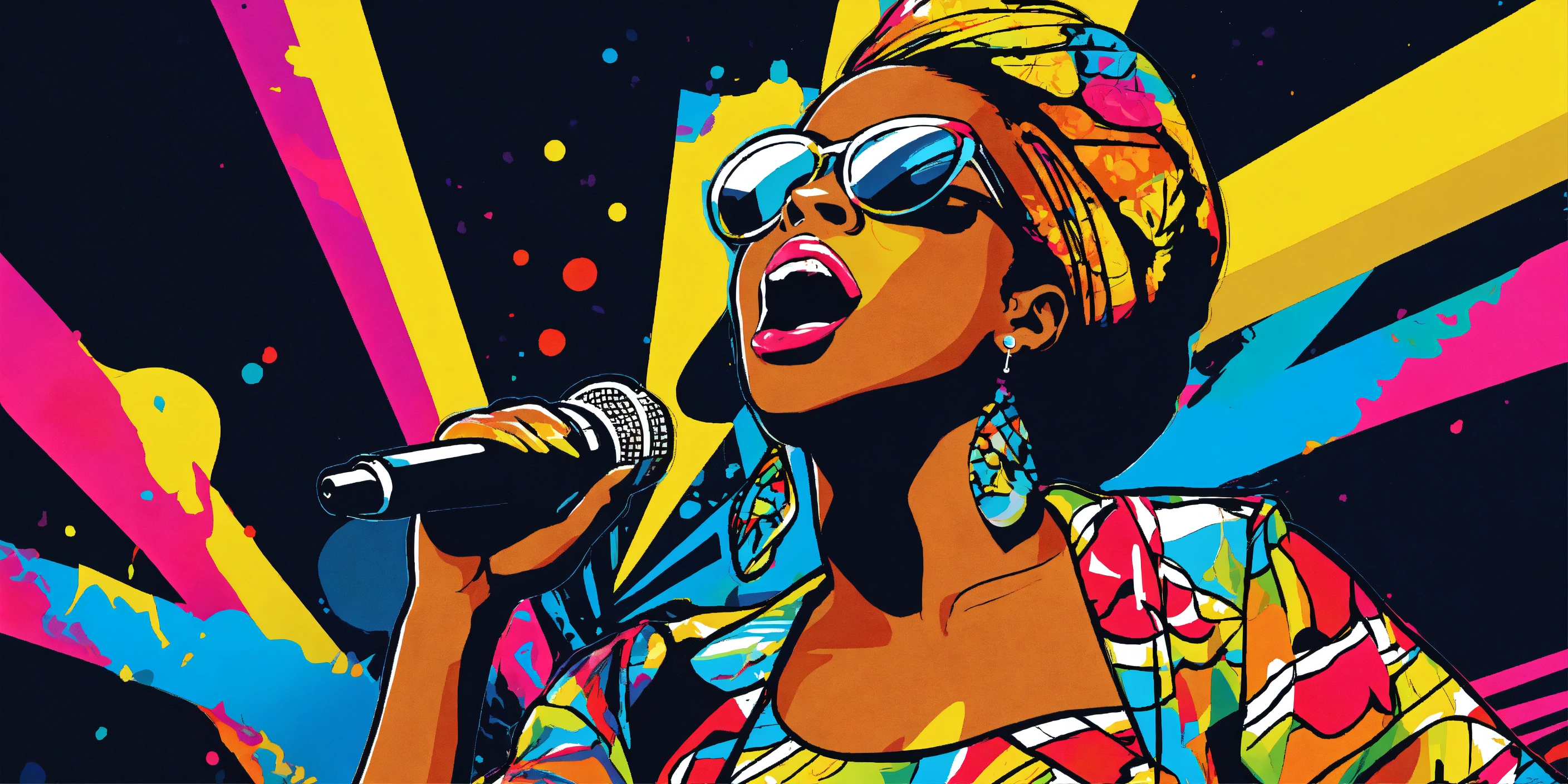 Lexica - Pop Art Diva Black Woman in a diva-worthy pop art dress ...