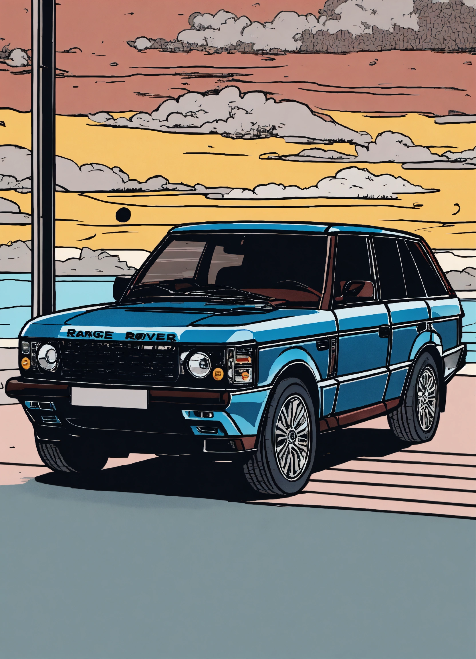 Lexica - Detailed pen and ink illustration of Range Rover Sport 2022 ...