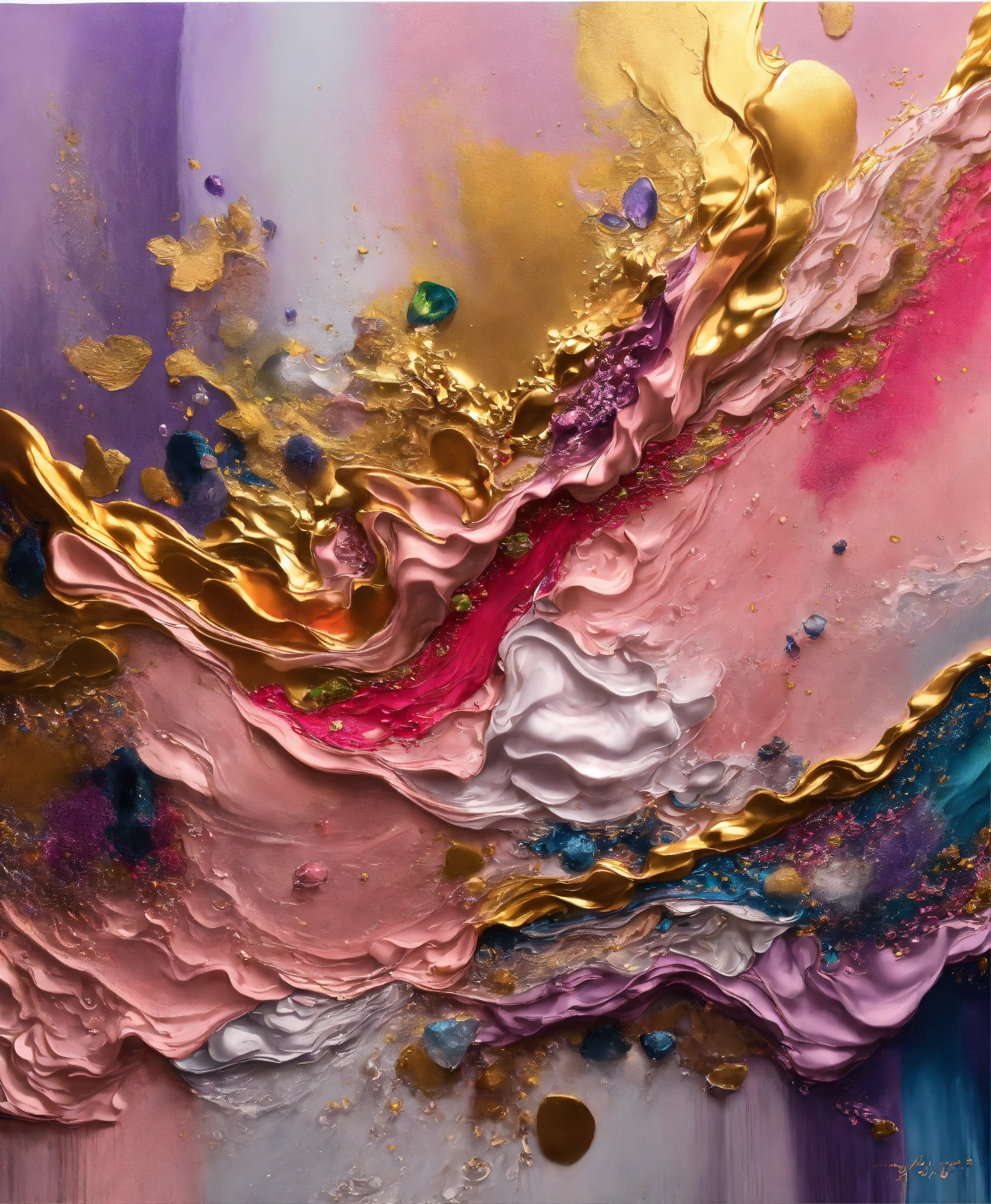 Lexica - Colorful abstract painting oil and water complex complicated ...