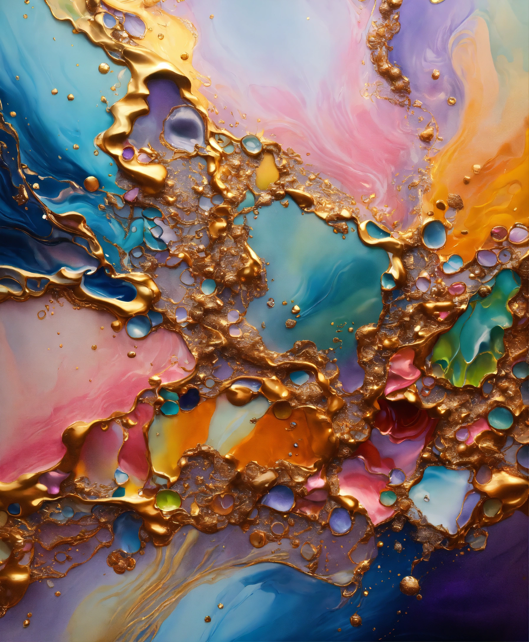Lexica - Colorful abstract painting oil and water complex complicated ...