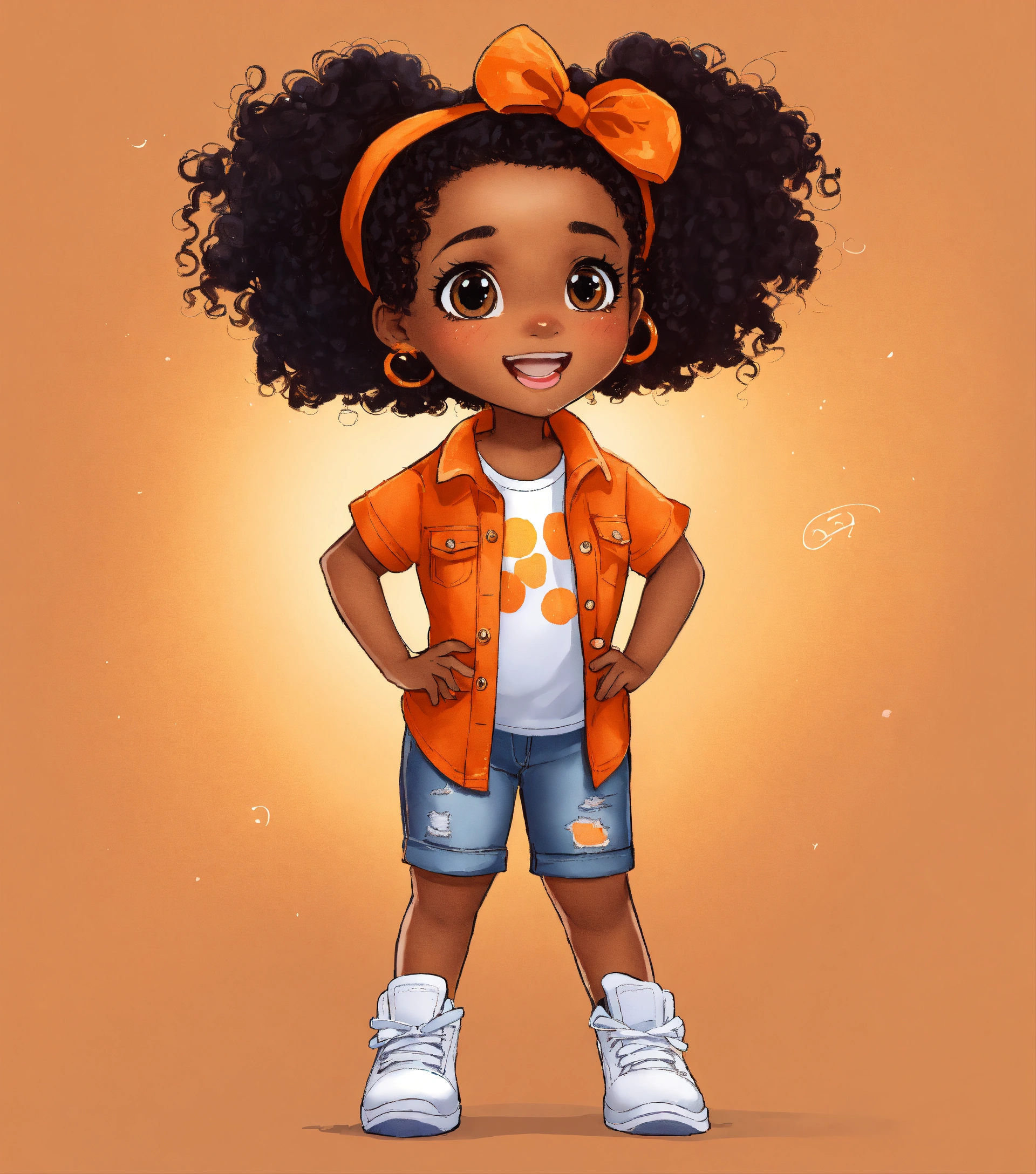 Lexica - Full figure african american 6 year old girl, children's book ...