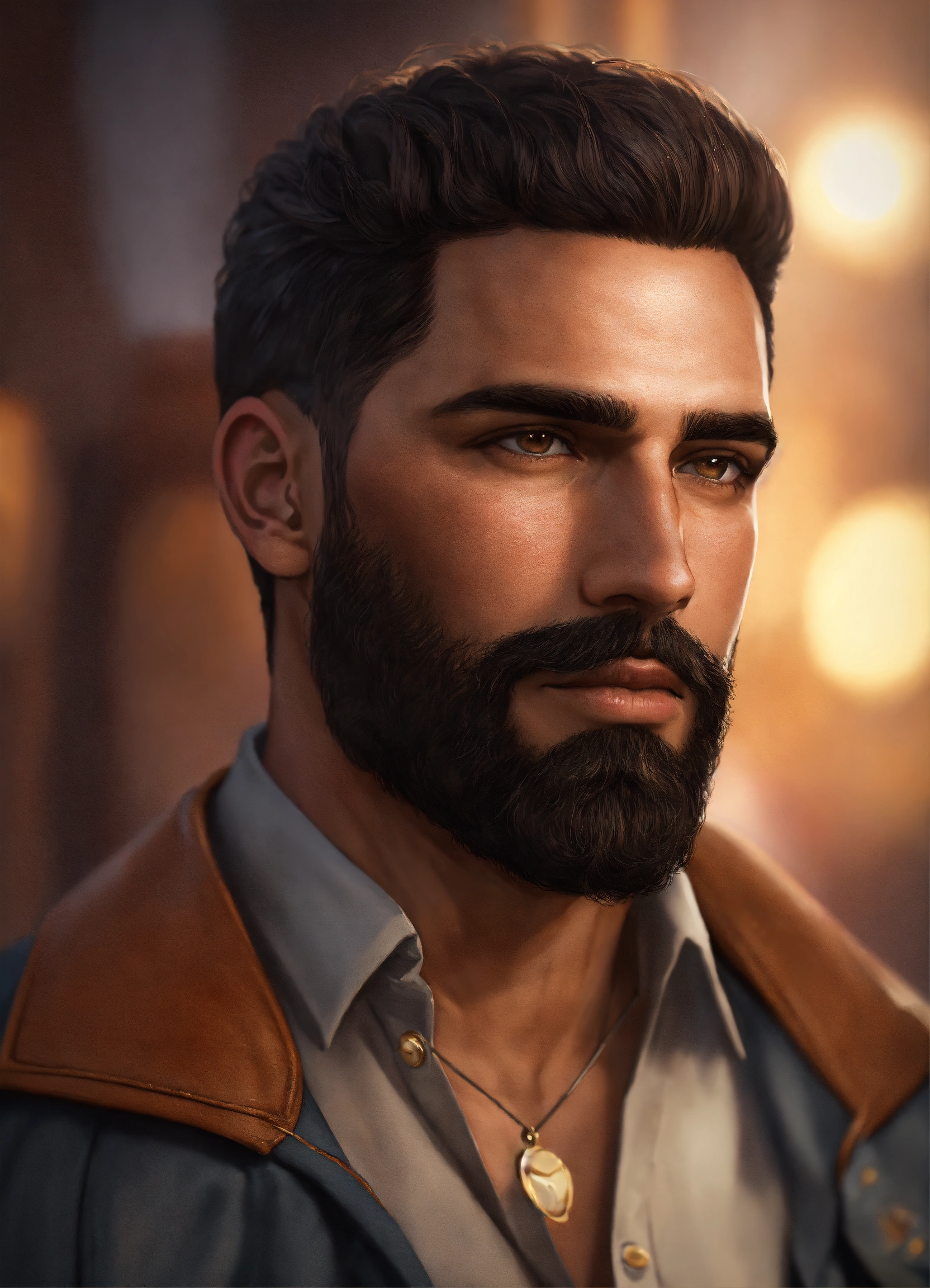 Lexica - Portrait of a handsome hispanic with a beard, realistic, 8k ...
