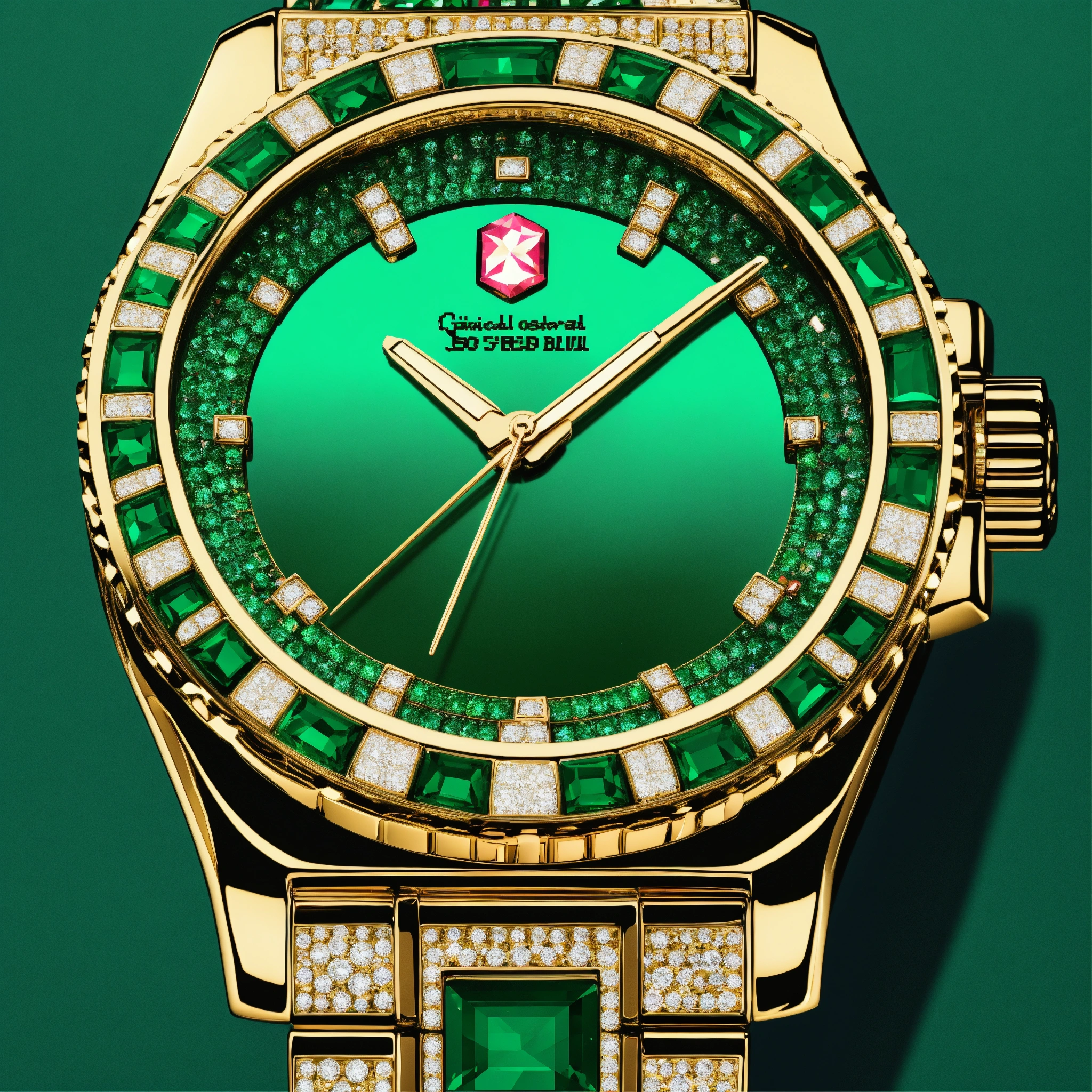 Lexica - Pixel art of an iced out emerald luxury watch with blank ...