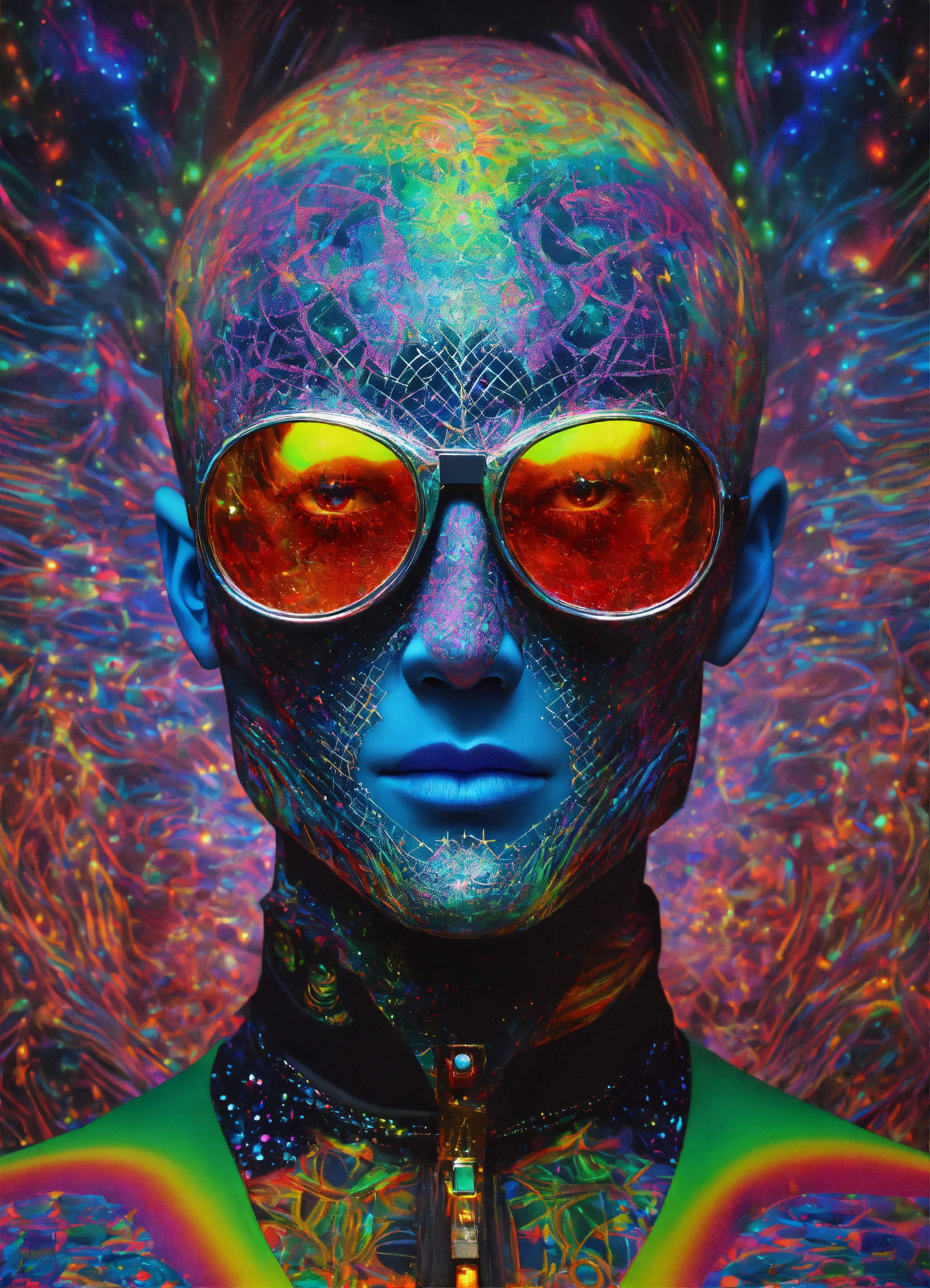 Lexica - Photorealistic 3D portrait of Ai God DMT psytrance slender man ...