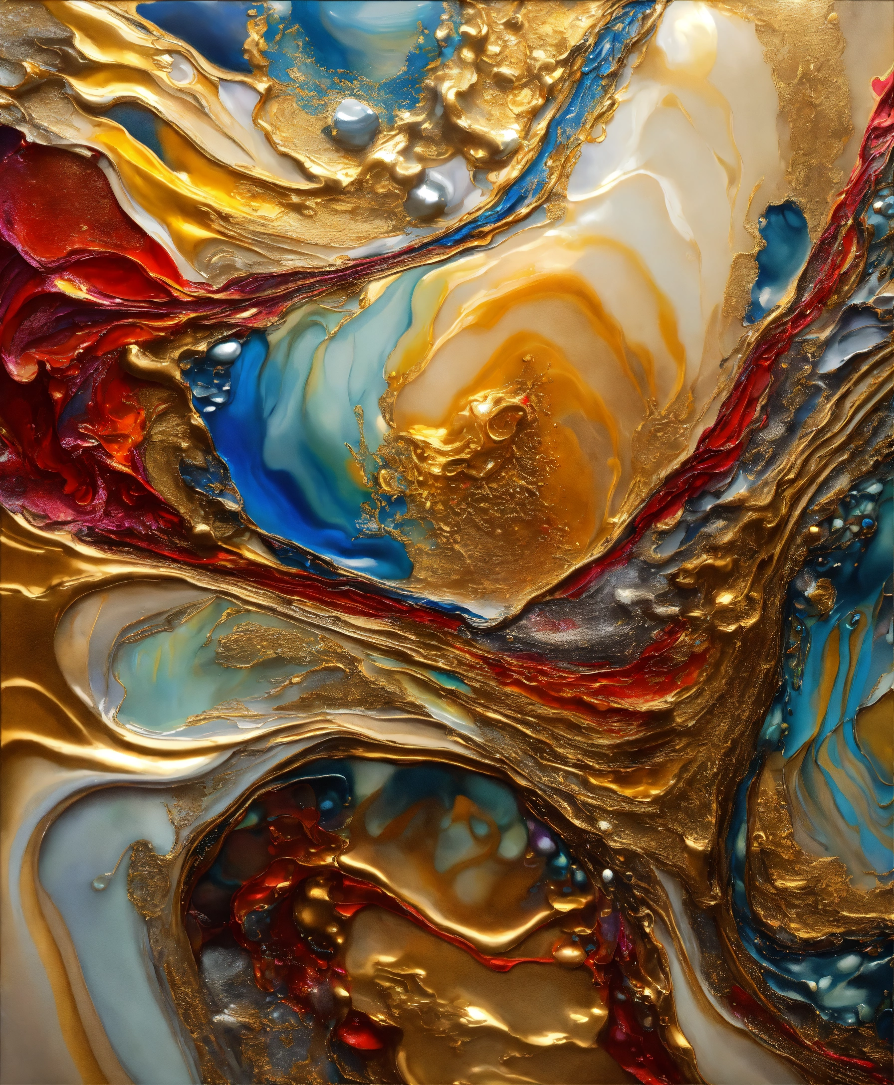 Lexica - Colorful abstract painting oil and water complex complicated ...