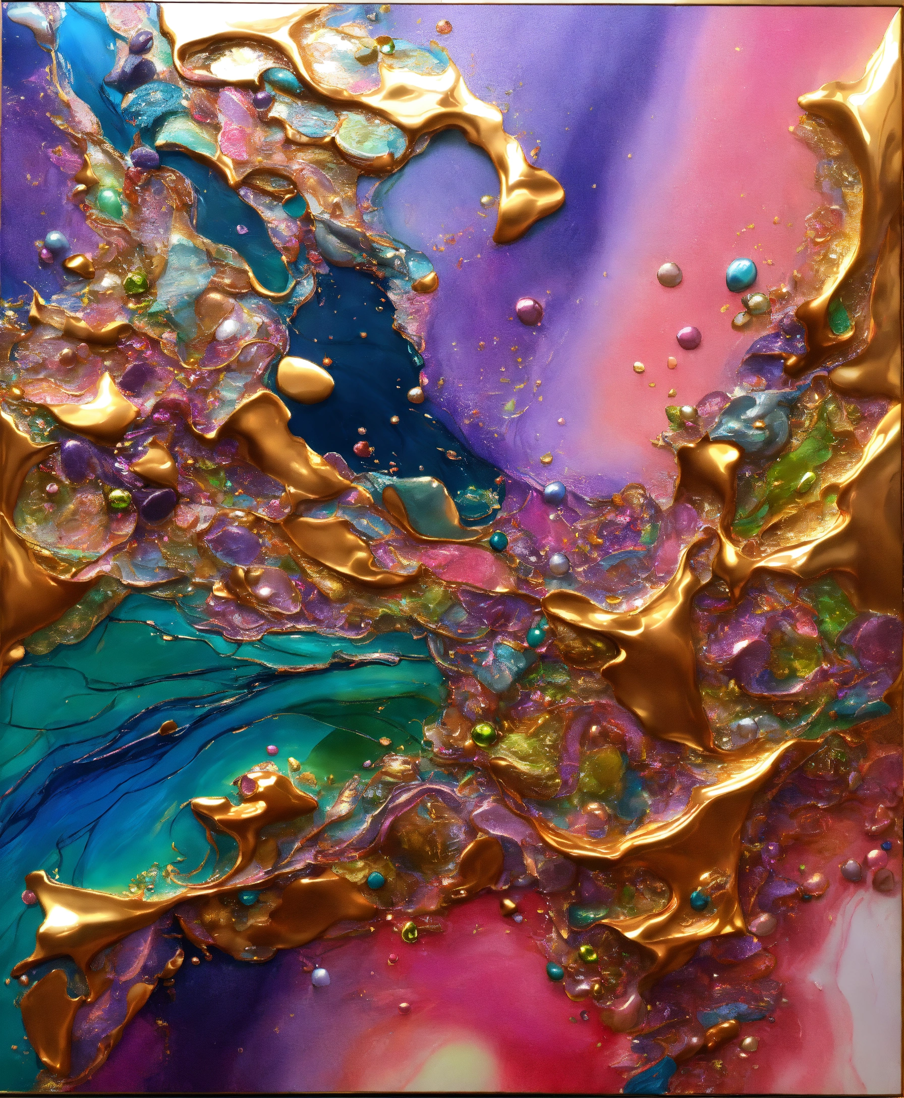 Lexica - Colorful abstract painting oil and water complex complicated ...