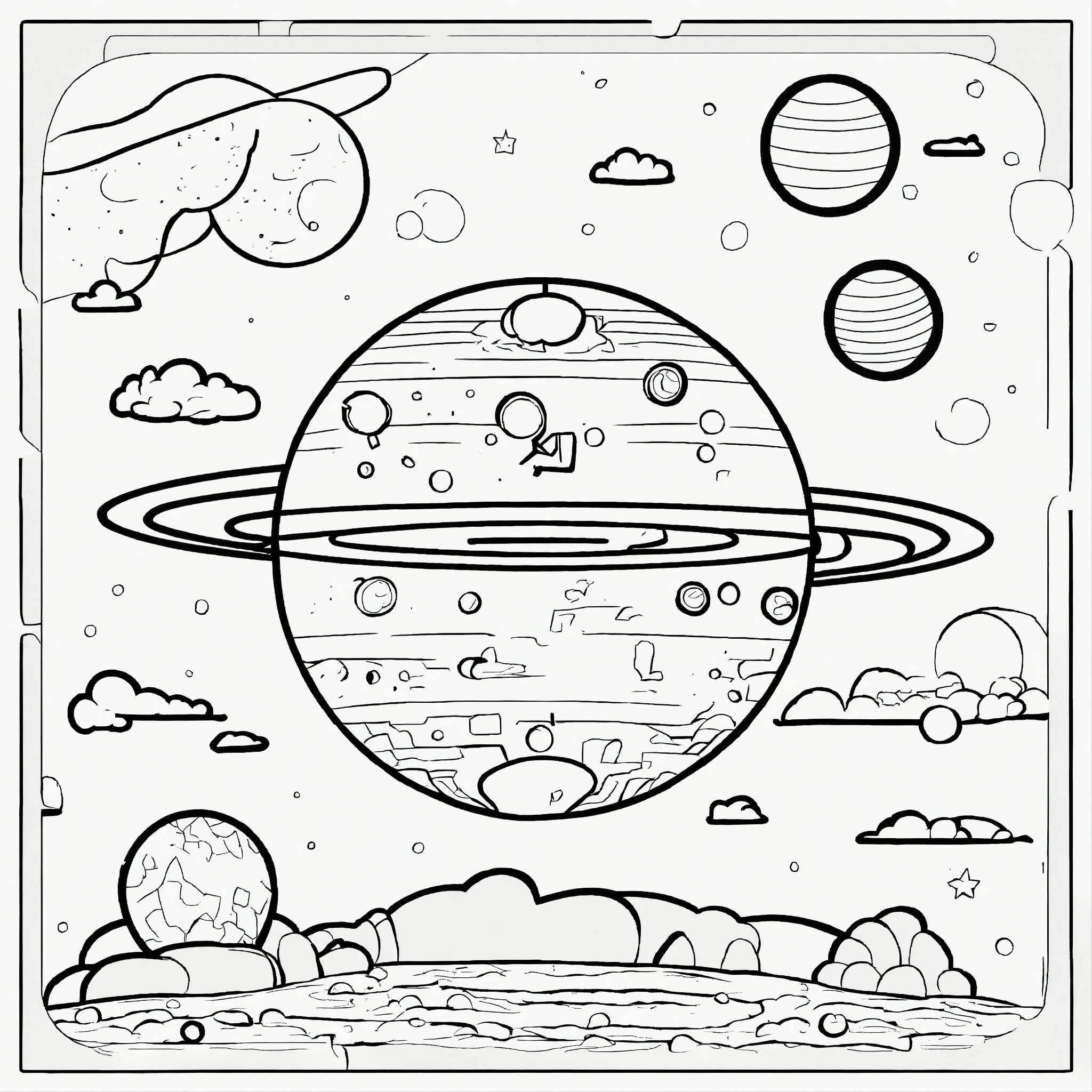 Lexica - Cute planet mars for a toddler's, Pixar style, simple outline ...