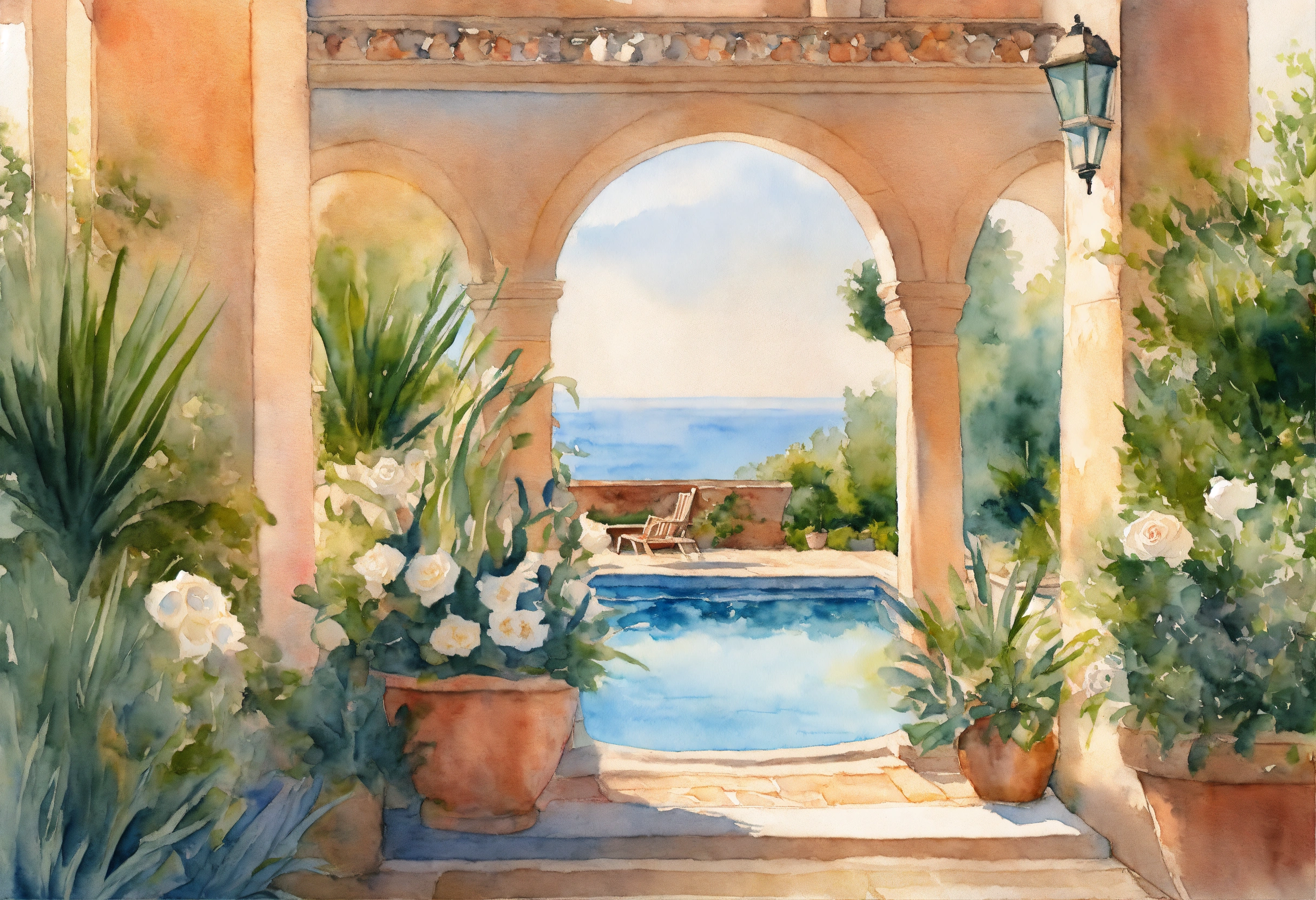 Lexica - Watercolour painting, pastel colours, warm light, intricate ...