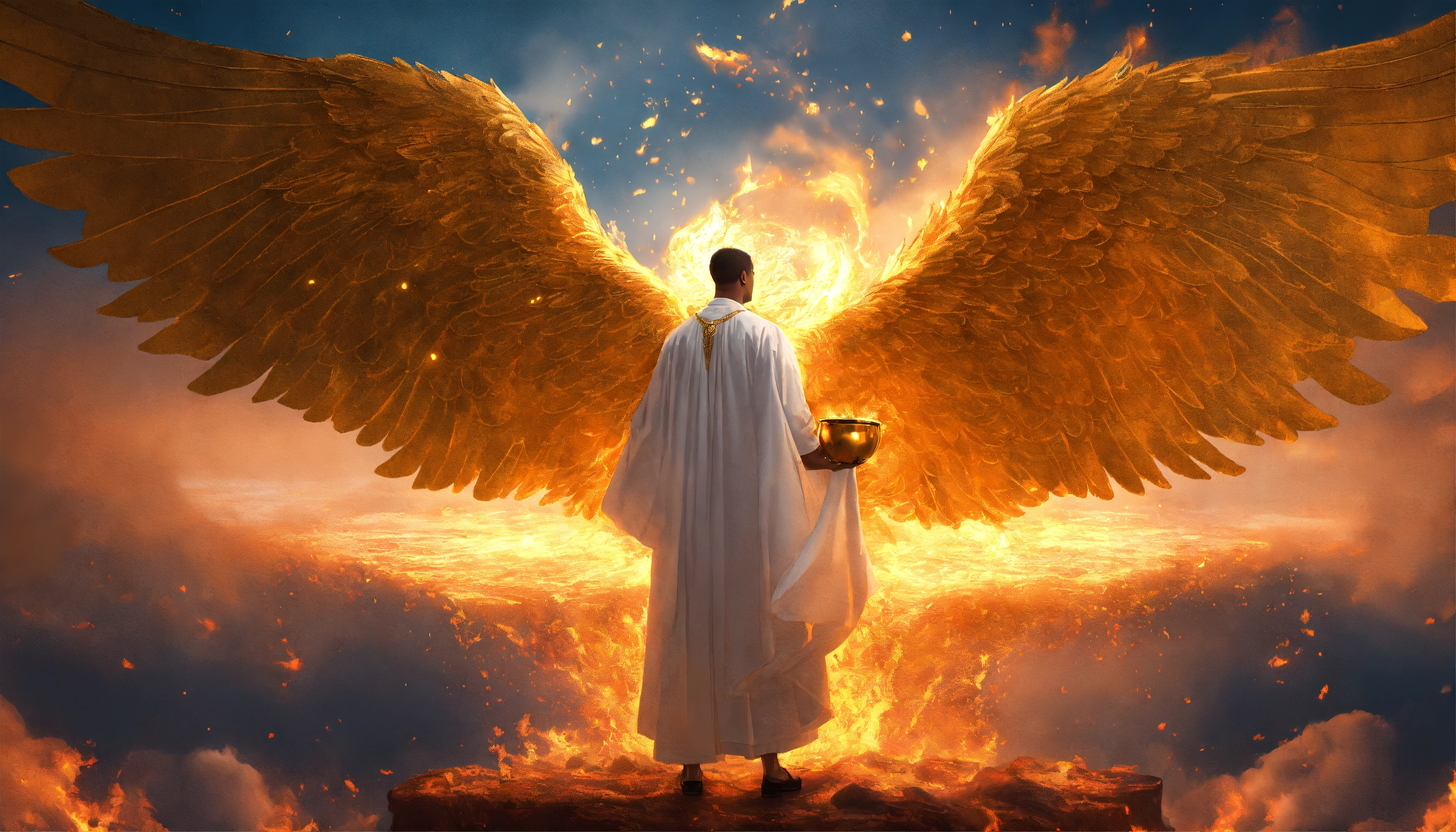 Lexica - Illustrate a view of a handsome black man wearing a long ...