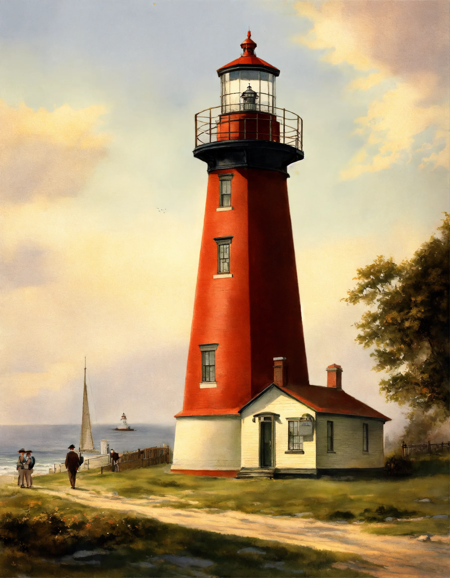 Lexica - 1900s historic rendering of an old lighthouse