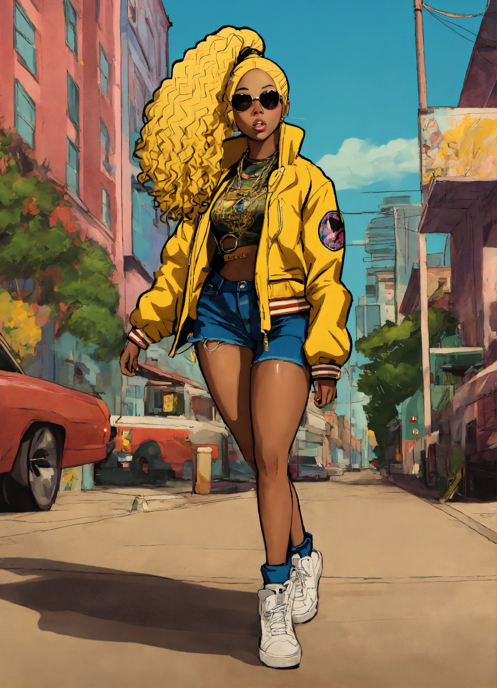 Lexica - Hip hop art style Nicki Minaj boondocks full body, image size:1664x2304
