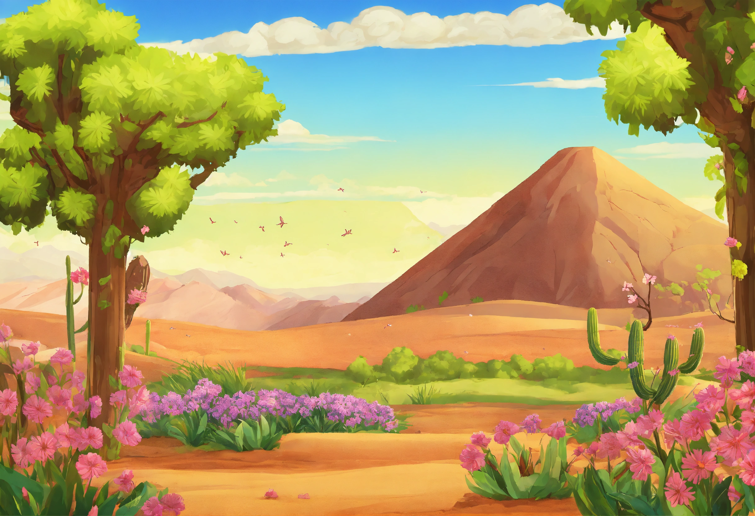 Lexica - A desert background in the spring season