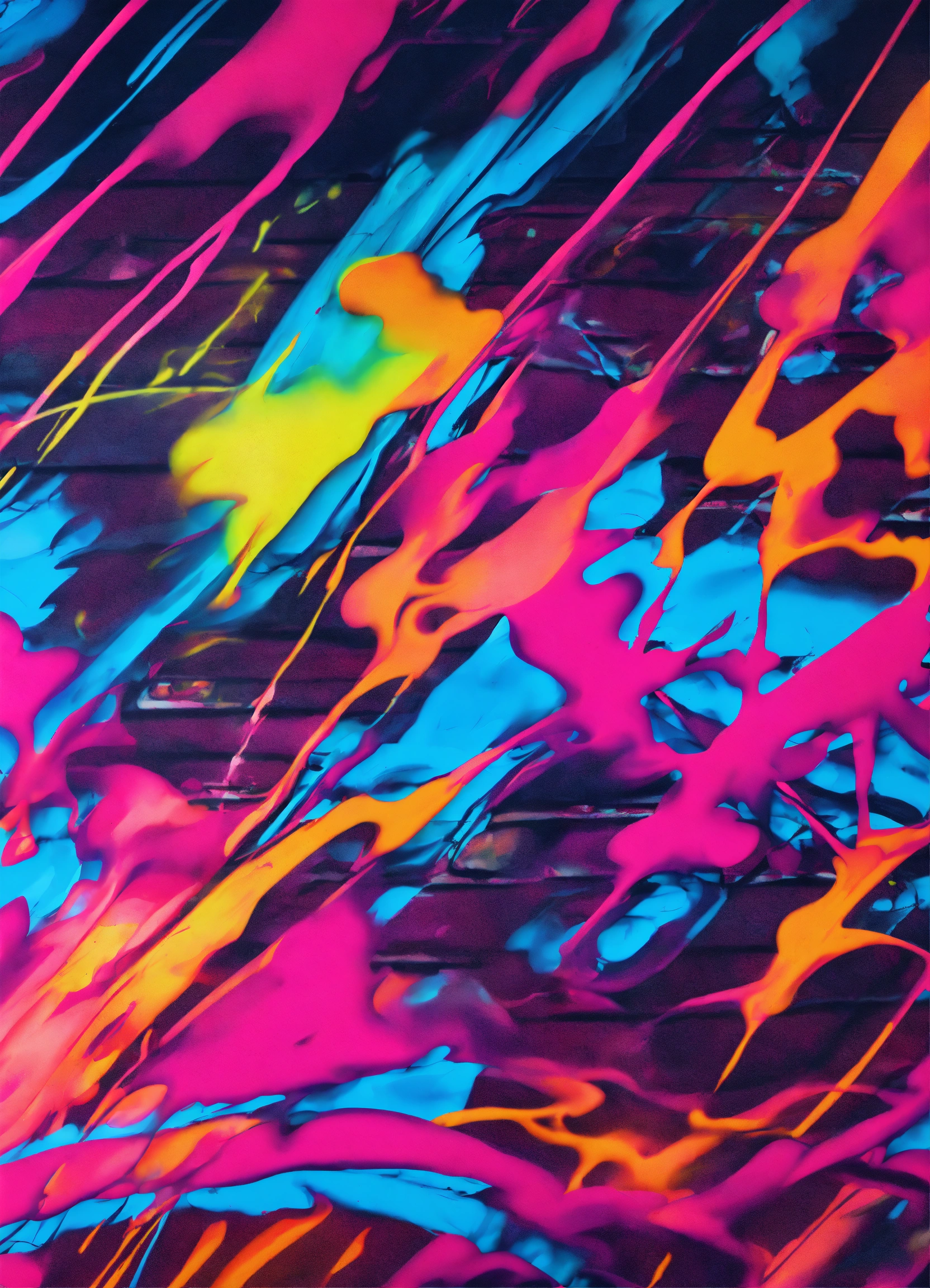 Lexica Spray paint graffiti with neon abstract pattern.