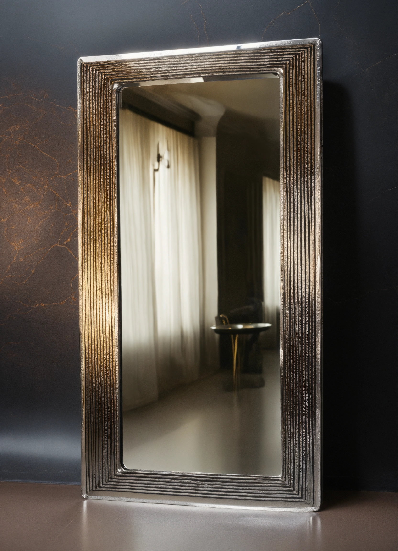 Lexica - Onyx brutalist minimalist empty liminal lalique murano mirror ...