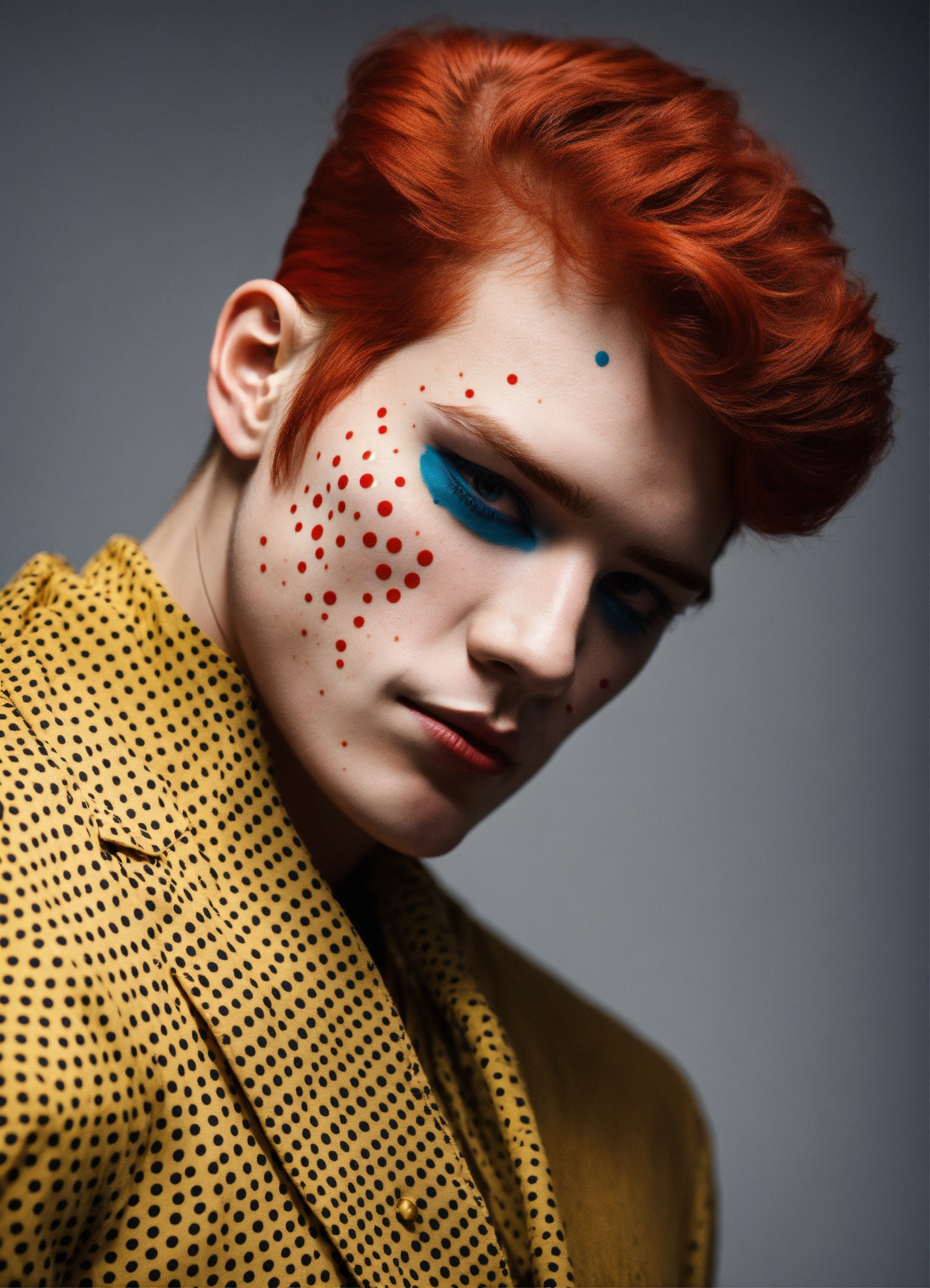 Lexica - Red hair male with polka dot skin