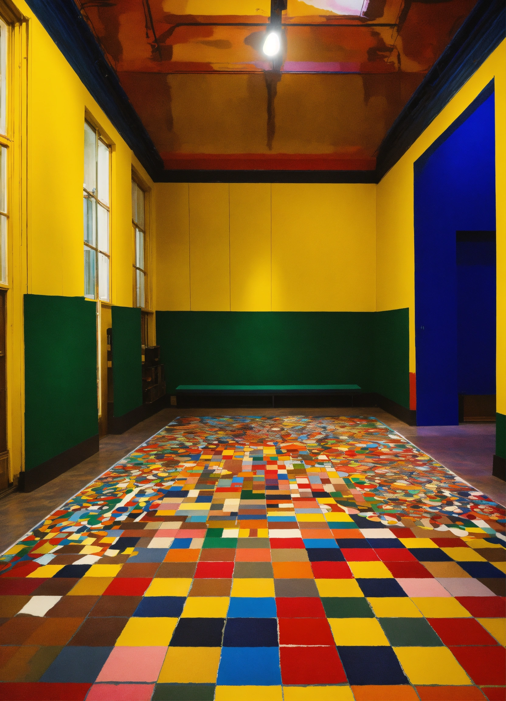 Lexica - Imagine an interactive screen floor where with footsteps it ...