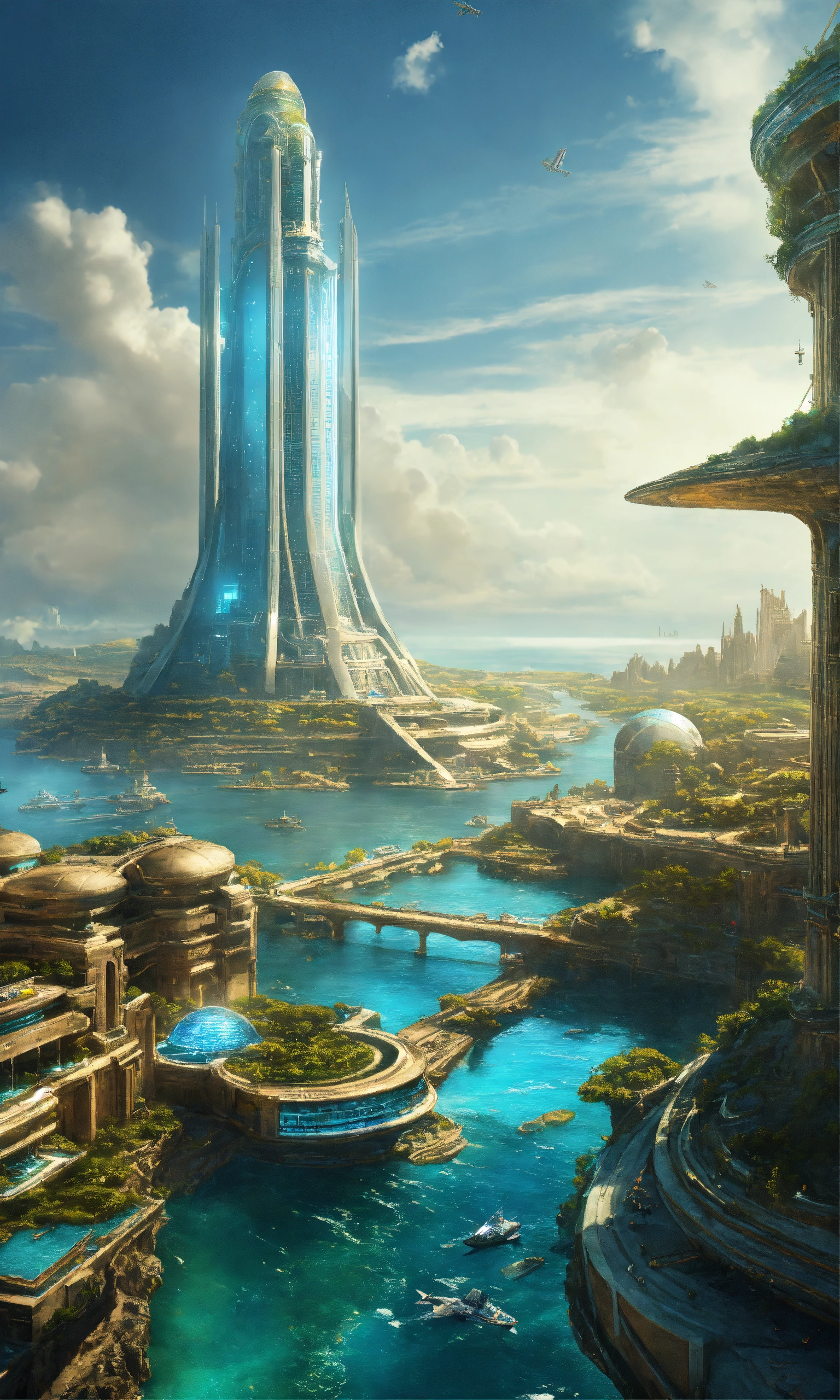 Lexica - A landscape with futuristic buildings and technology that show ...