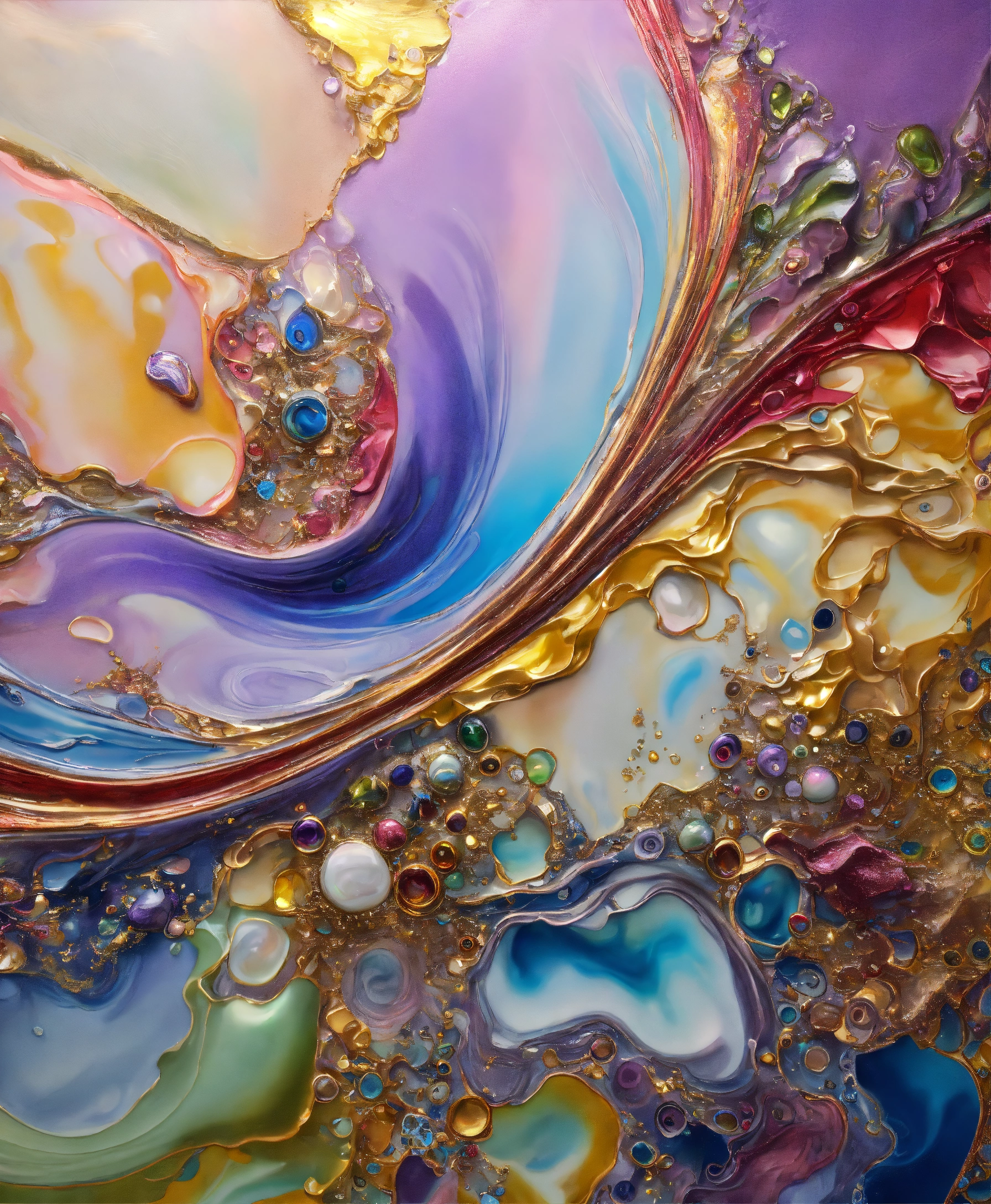 Lexica - Colorful abstract painting oil and water complex complicated ...