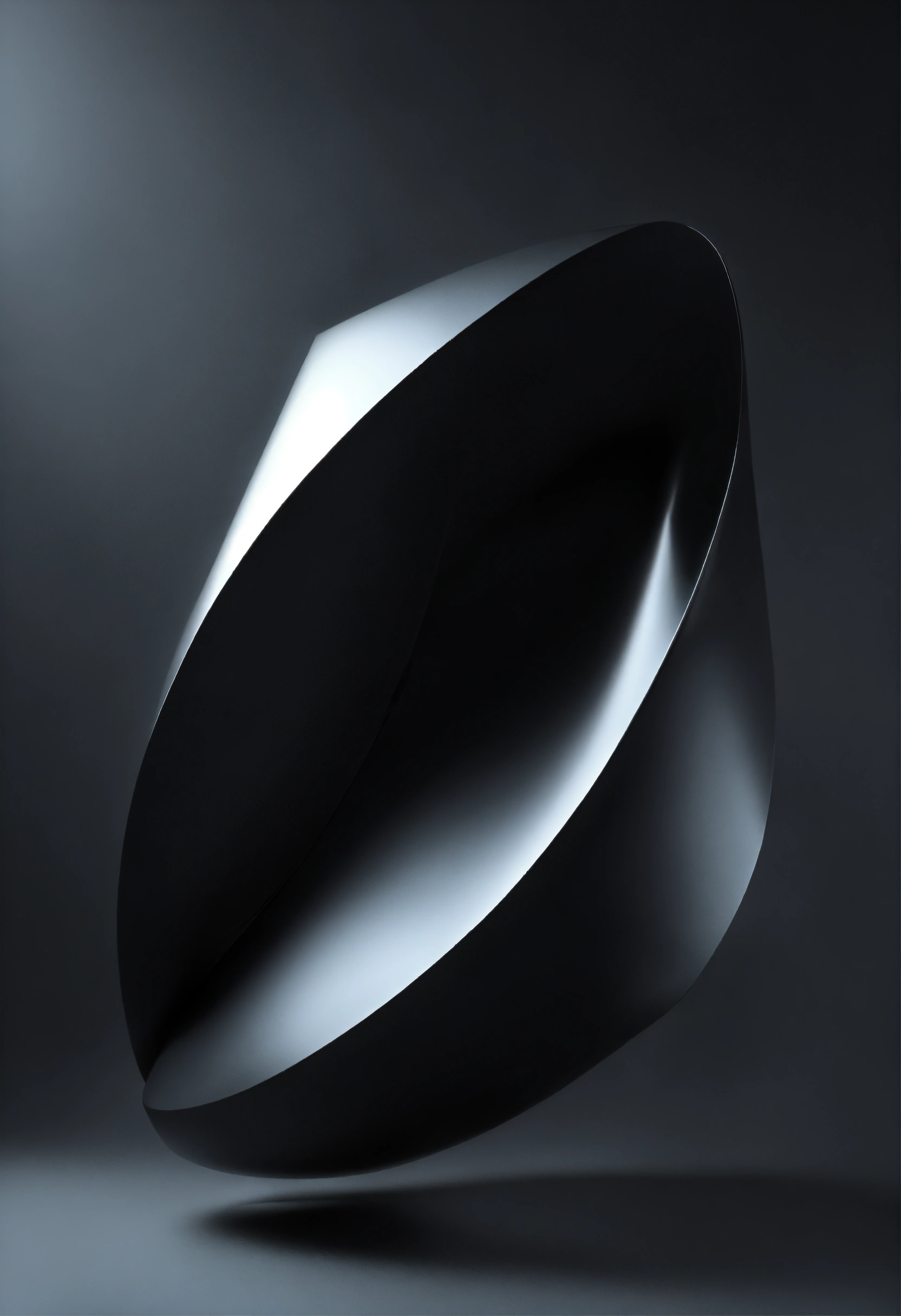 Lexica - Abstract shape or object flying, 3d render, dark, black white ...