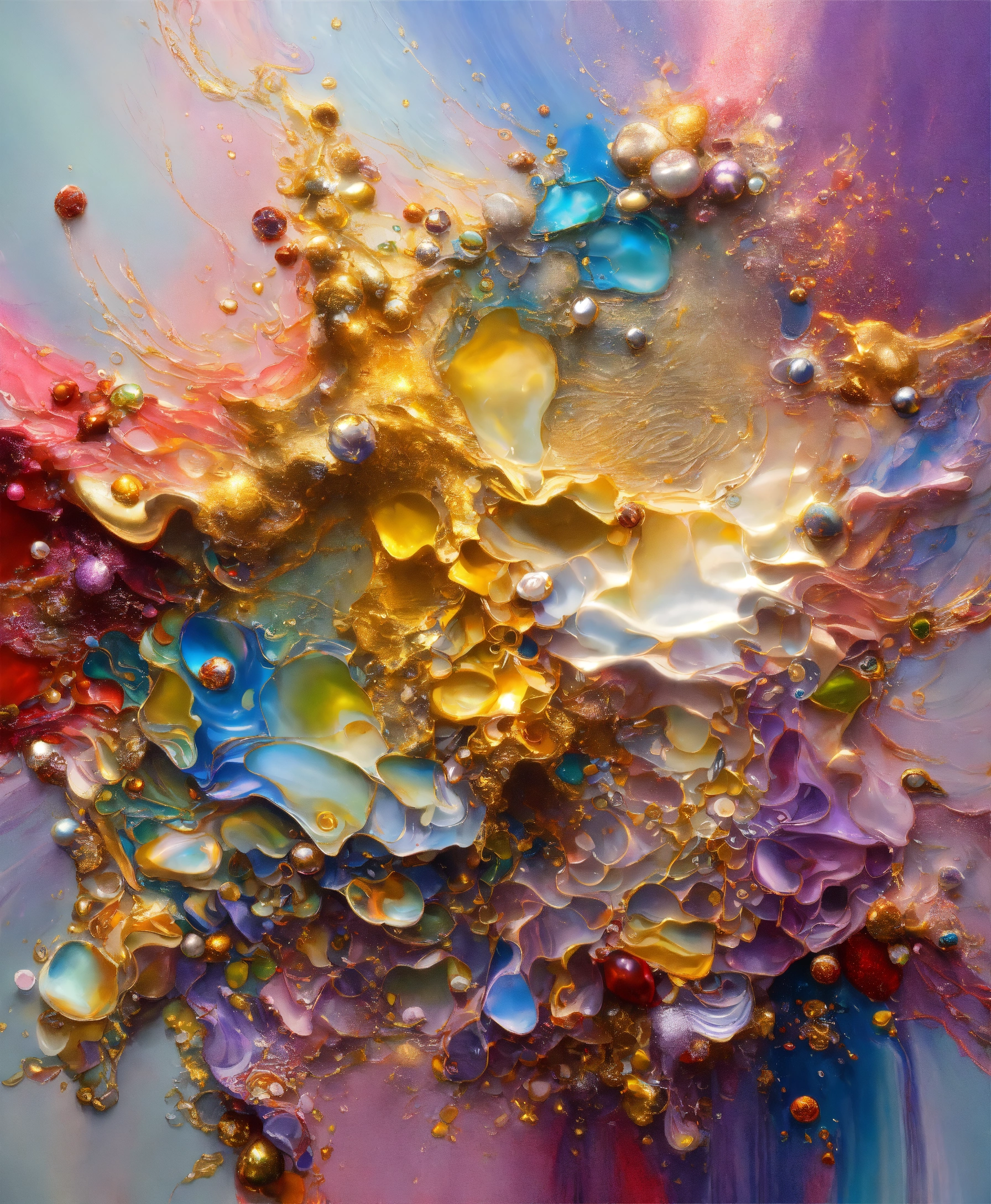 Lexica - Colorful abstract painting oil and water complex complicated ...