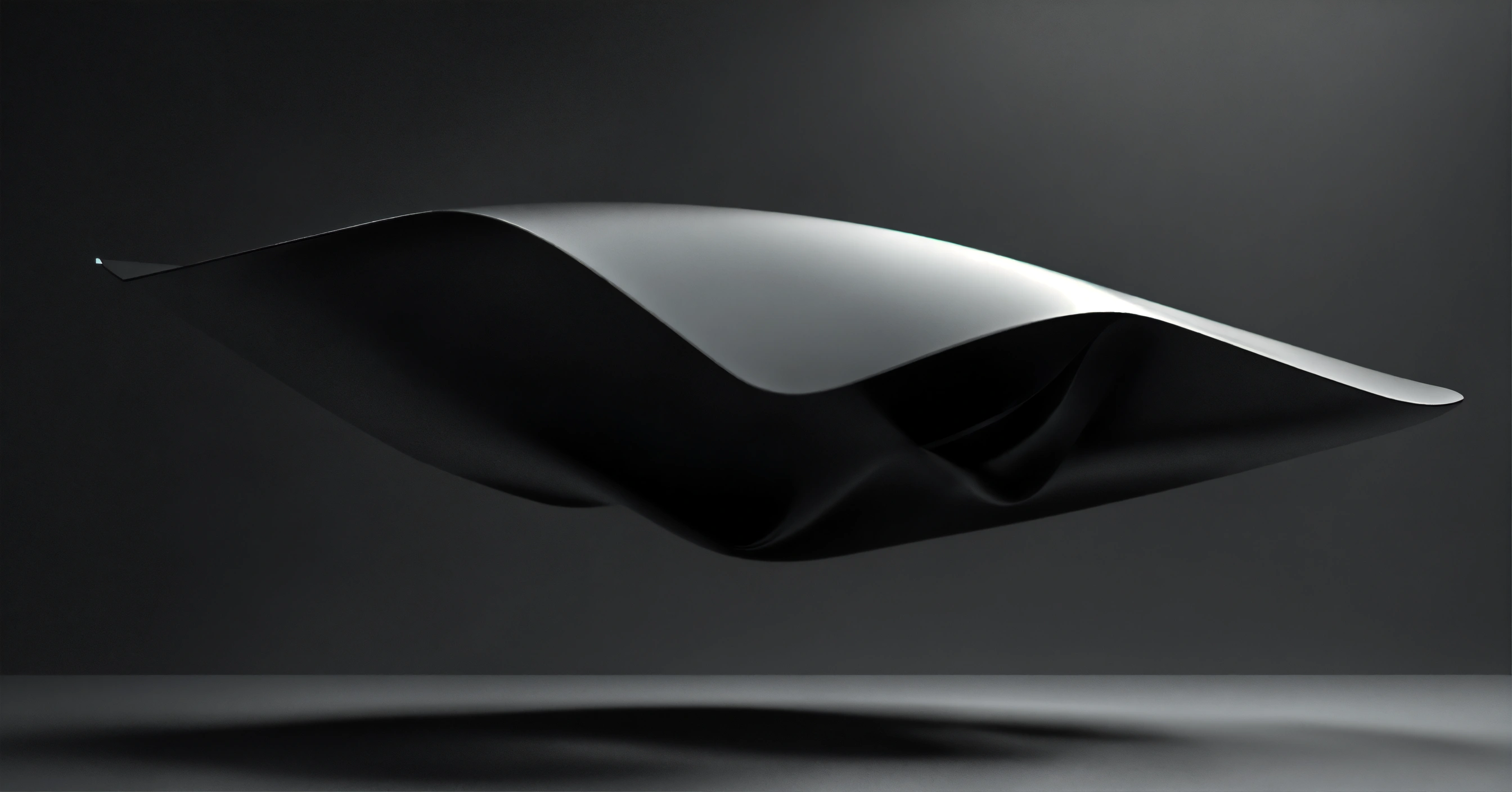 Lexica - Abstract shape or object flying, 3d render, dark, black white ...