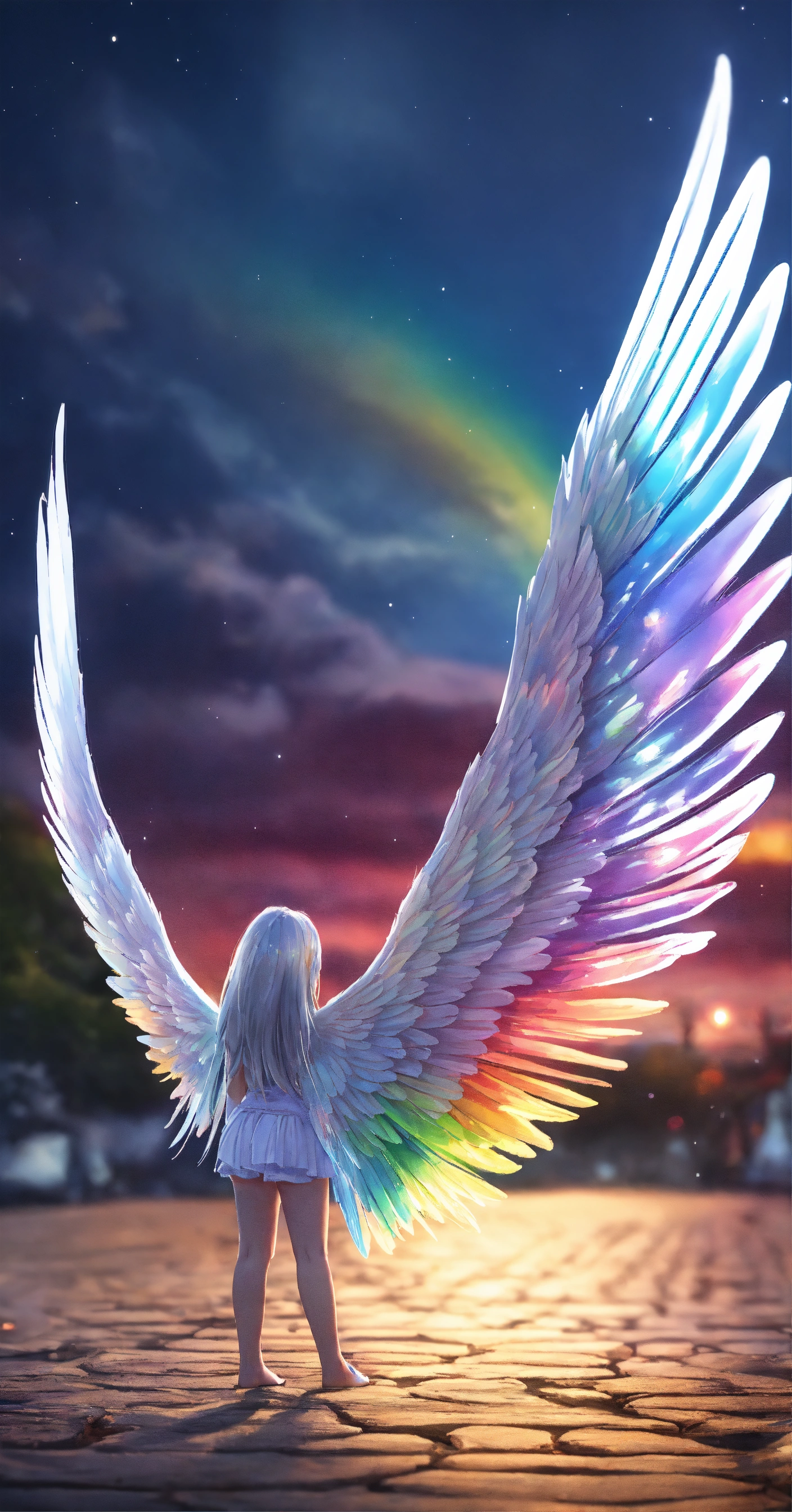 Lexica - Beautiful and perfect small angel wings in soft rainbow colors ...