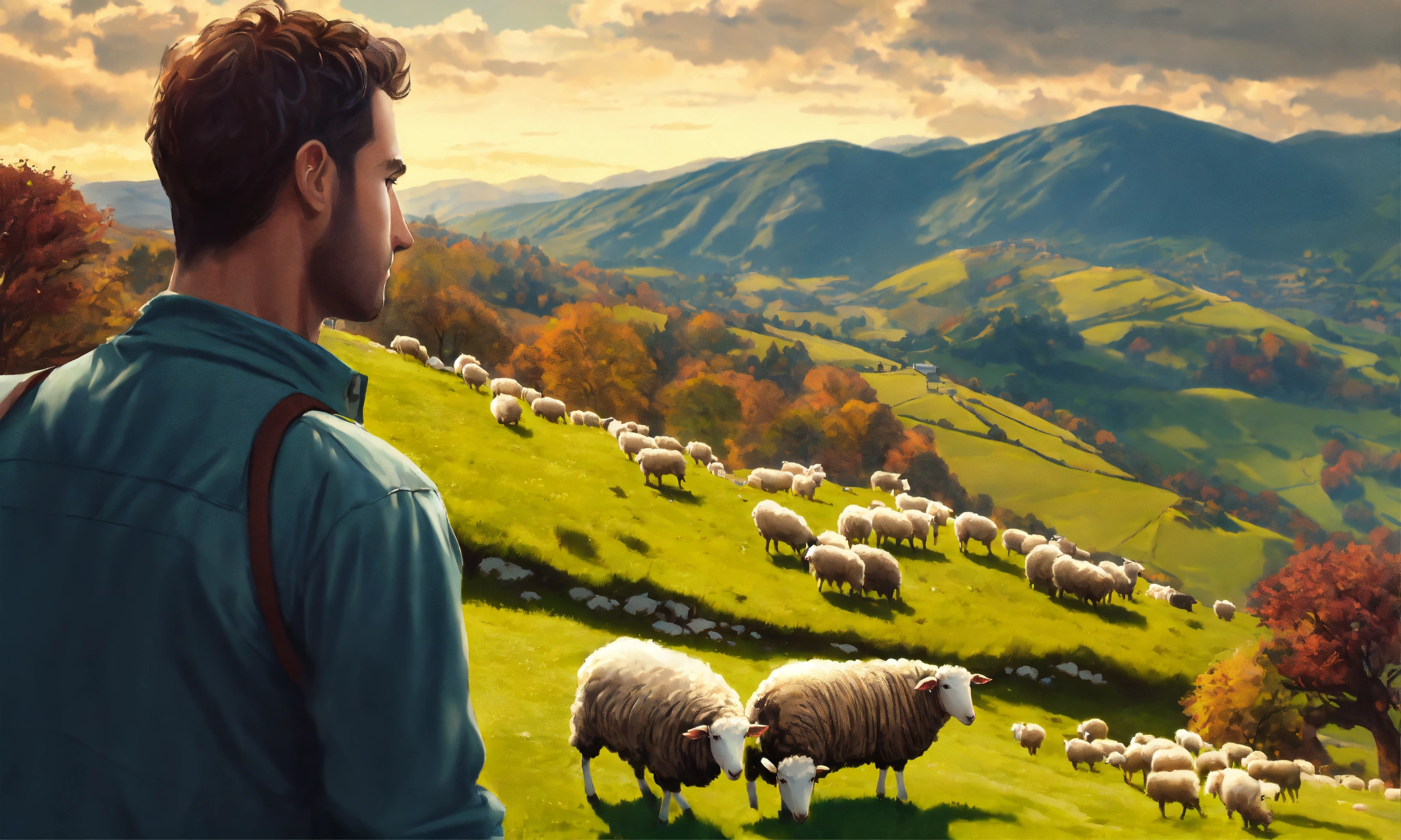 Lexica - Very high detailed 2d illustration, closeup of man pointing ...