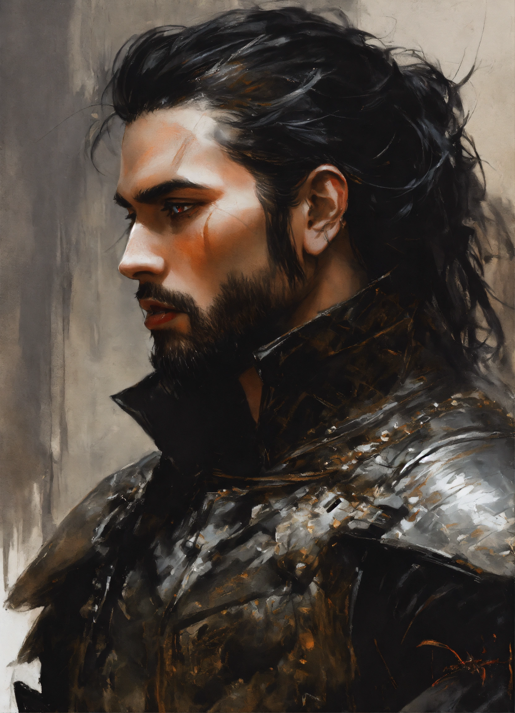 Lexica - Vampire wearing studded leather armor with black hair with ...