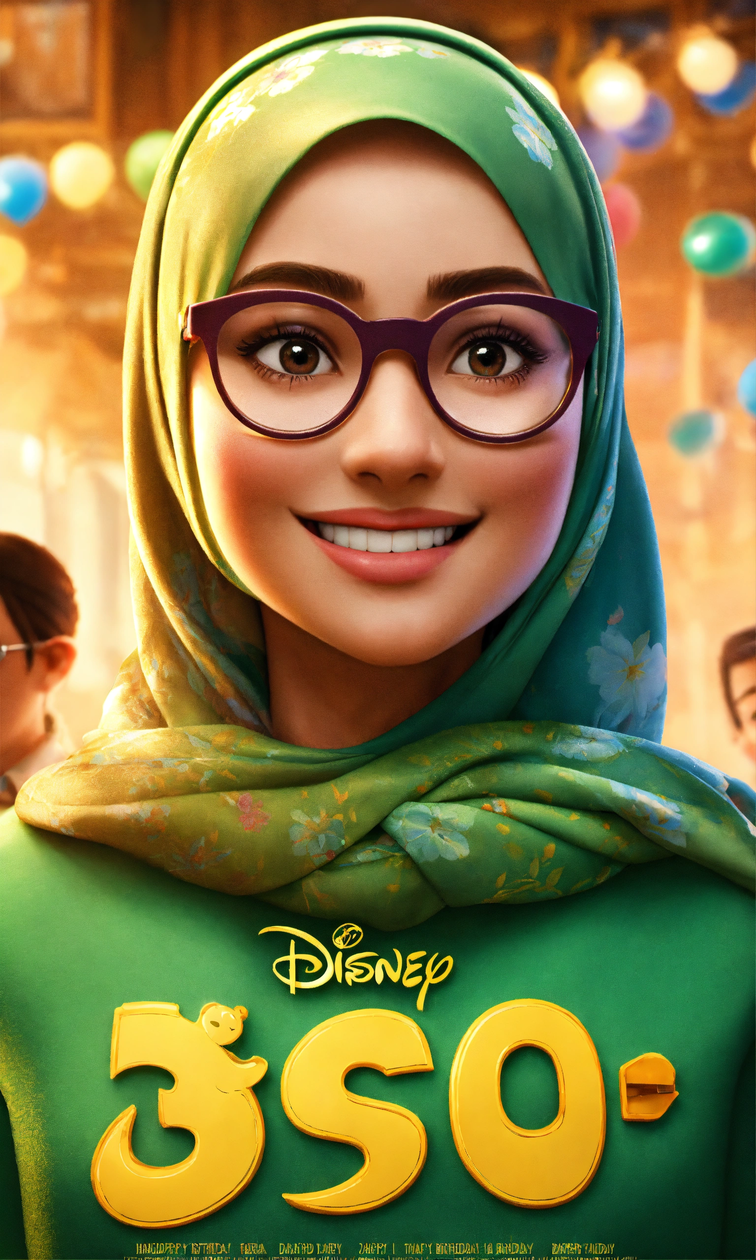Lexica - Disney pixar film poster, movie tittle fara, happy young woman ...
