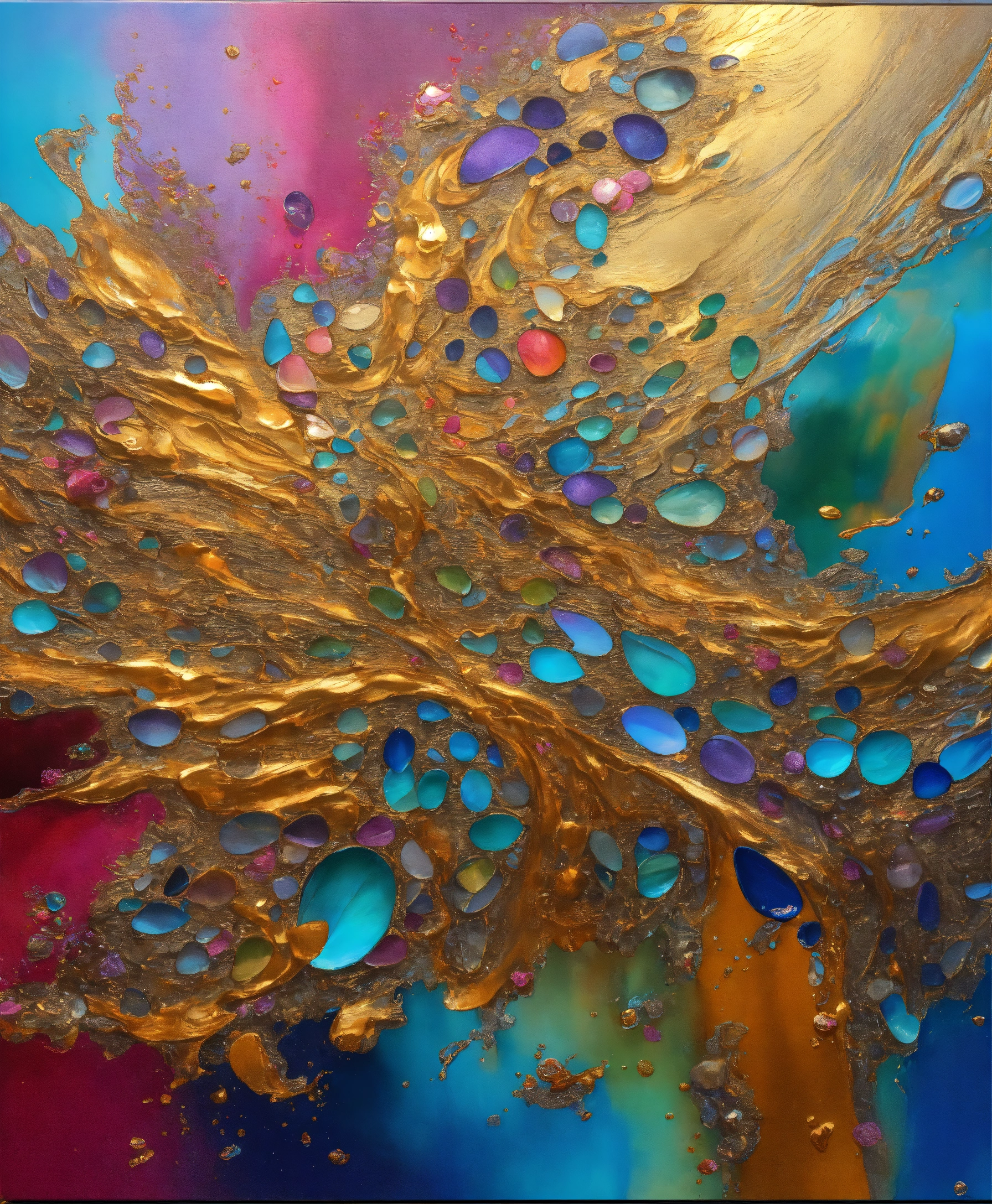 Lexica - Colorful abstract painting oil and water complex complicated ...