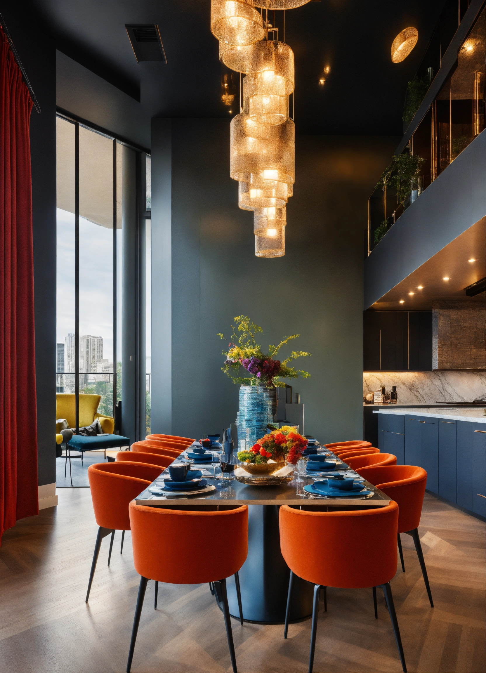 Lexica - Modern luxury penthouse with designer dining chairs in an ...