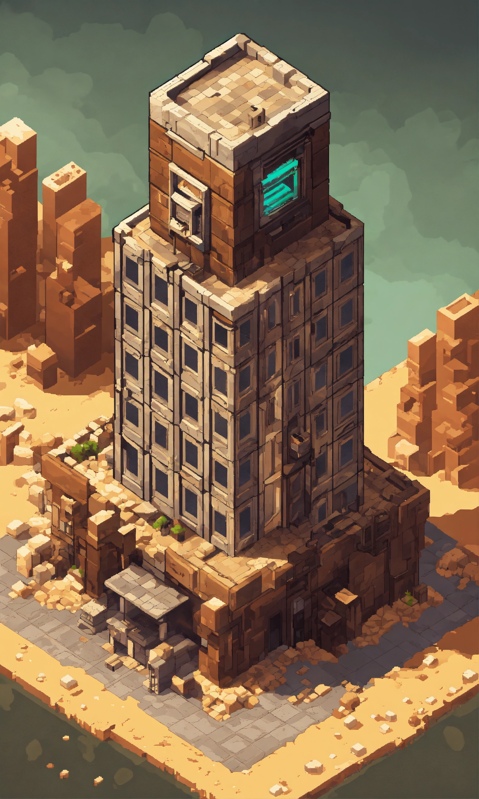 Lexica - Short, Plain, Level one Lone tower of a badly constructed post ...