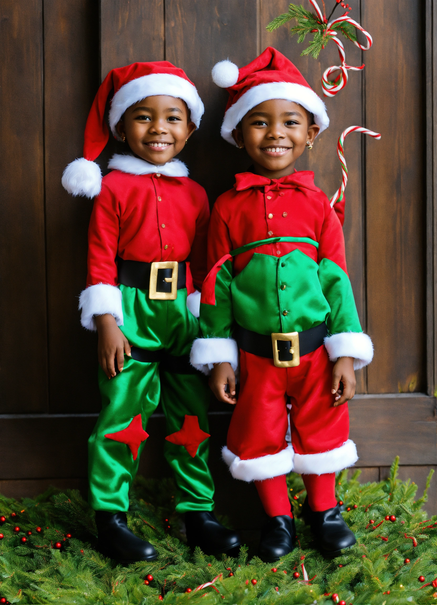 Lexica - African American Christmas elves full body