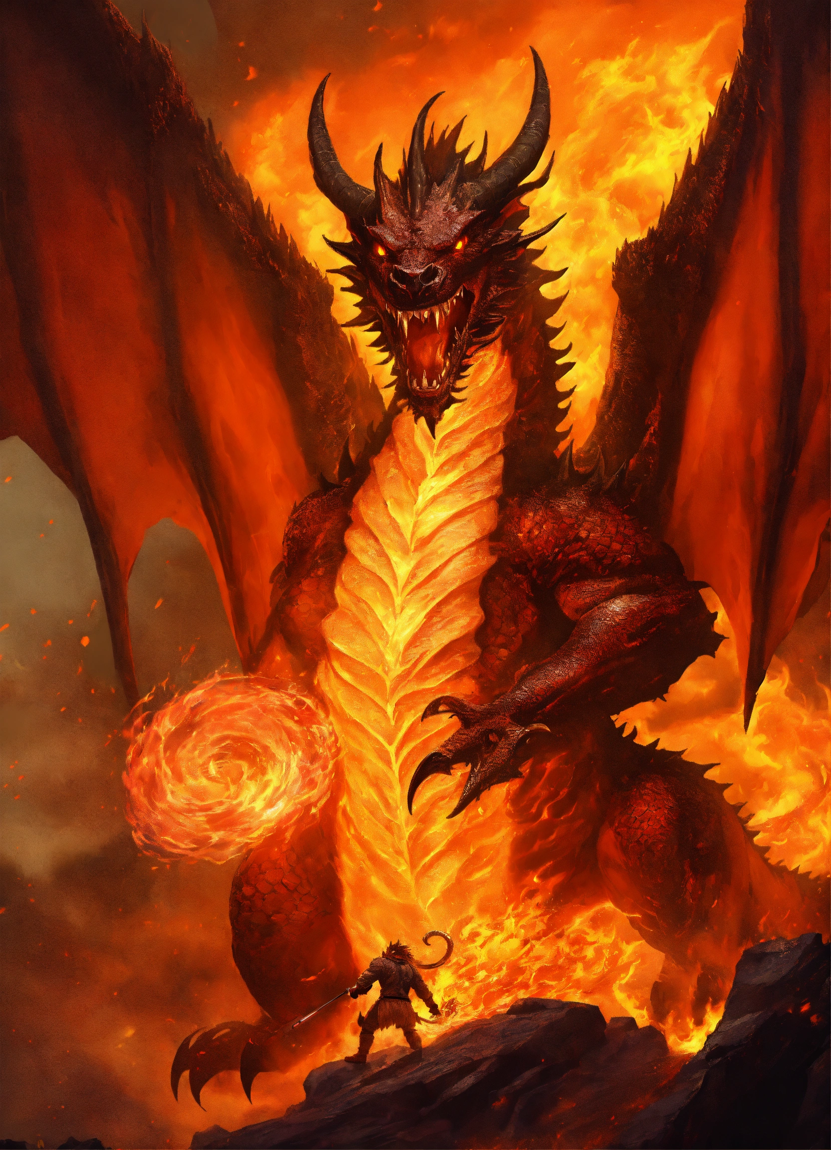 Lexica - A grotesque, demonic dragon, with matted and twisted fur and ...
