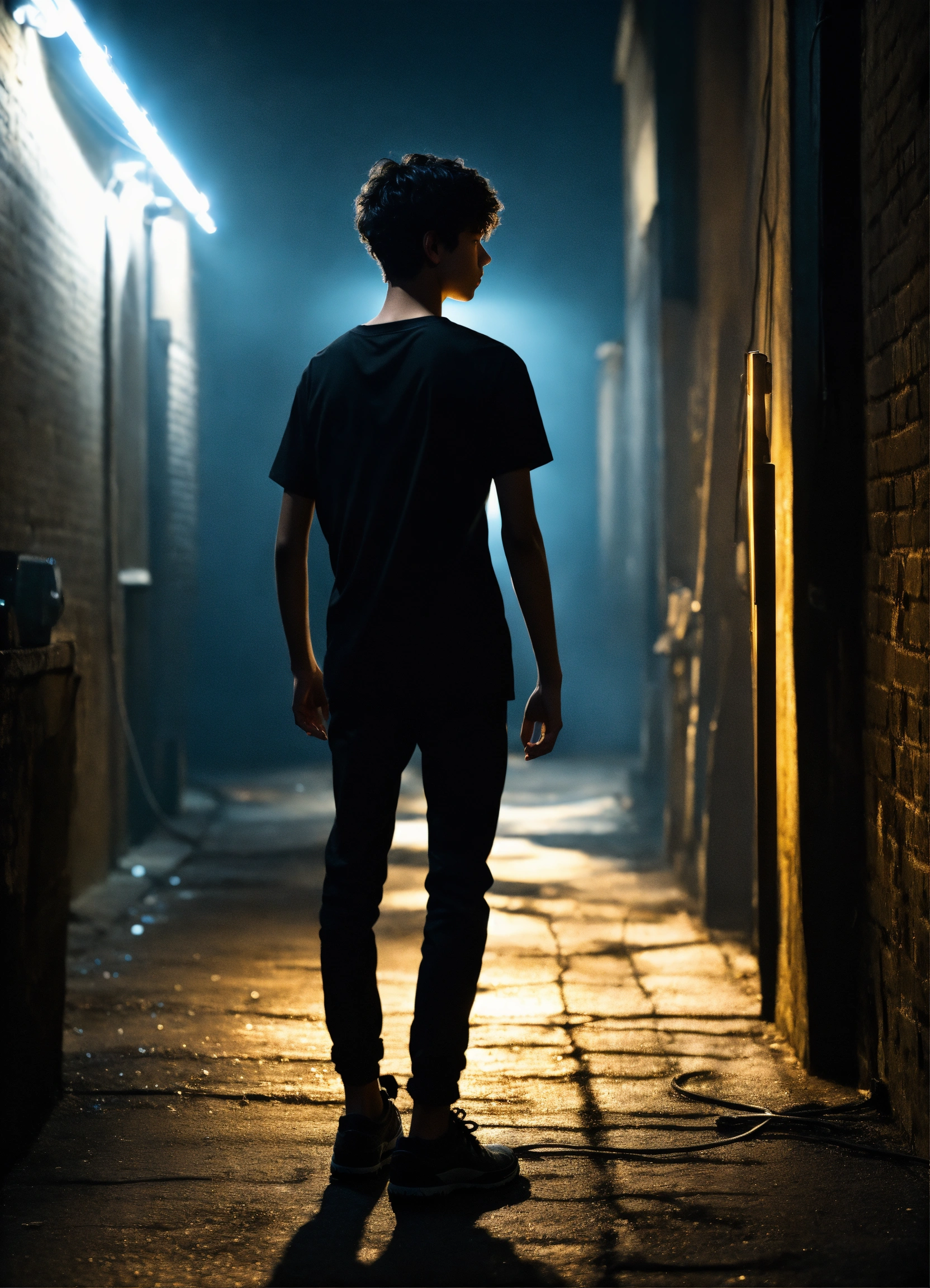 Lexica - A realistic photograph of a 15-year-old boy from the back ...