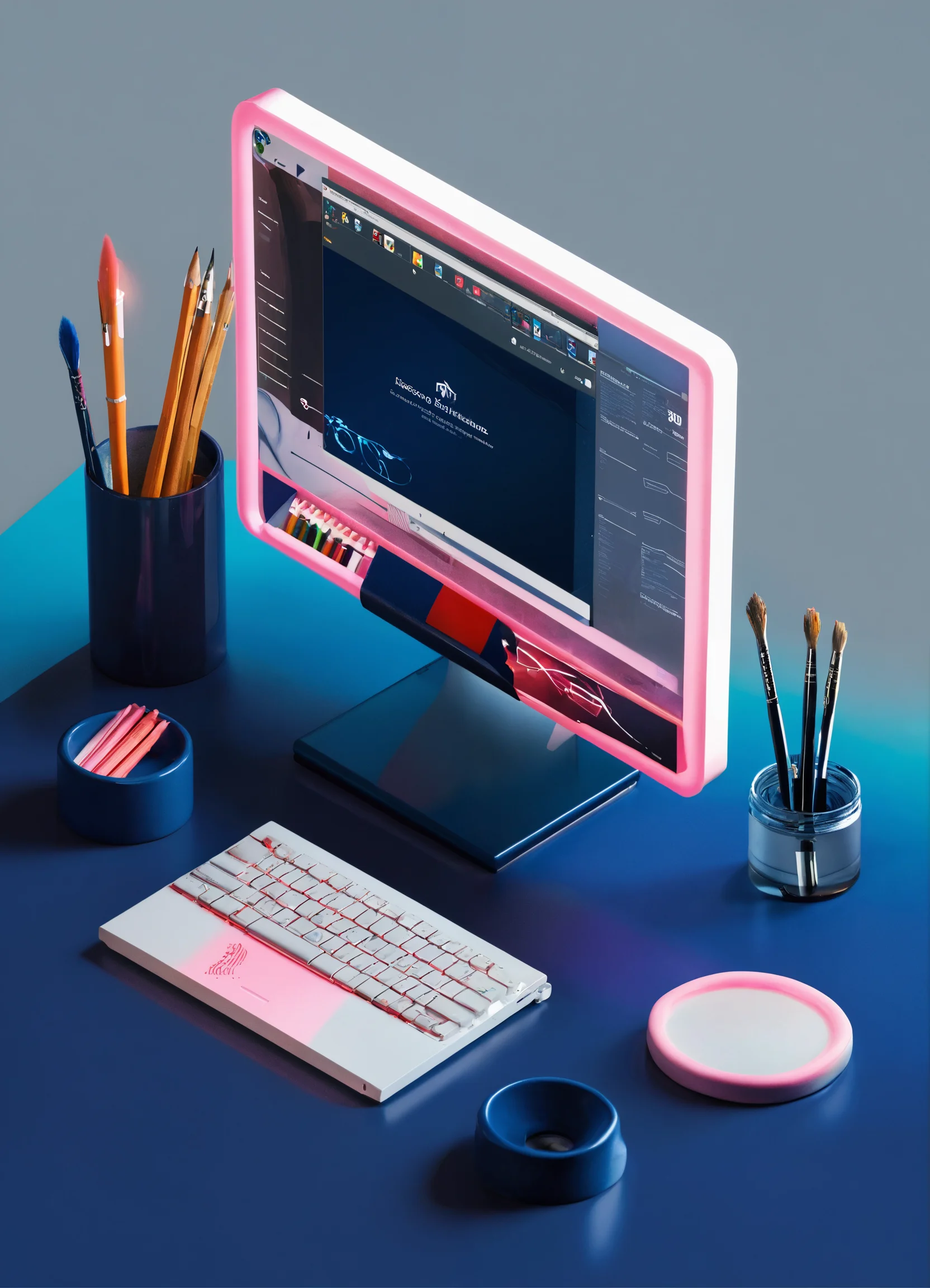 Lexica - Design 3D icons that reflect the concept of brand design ...