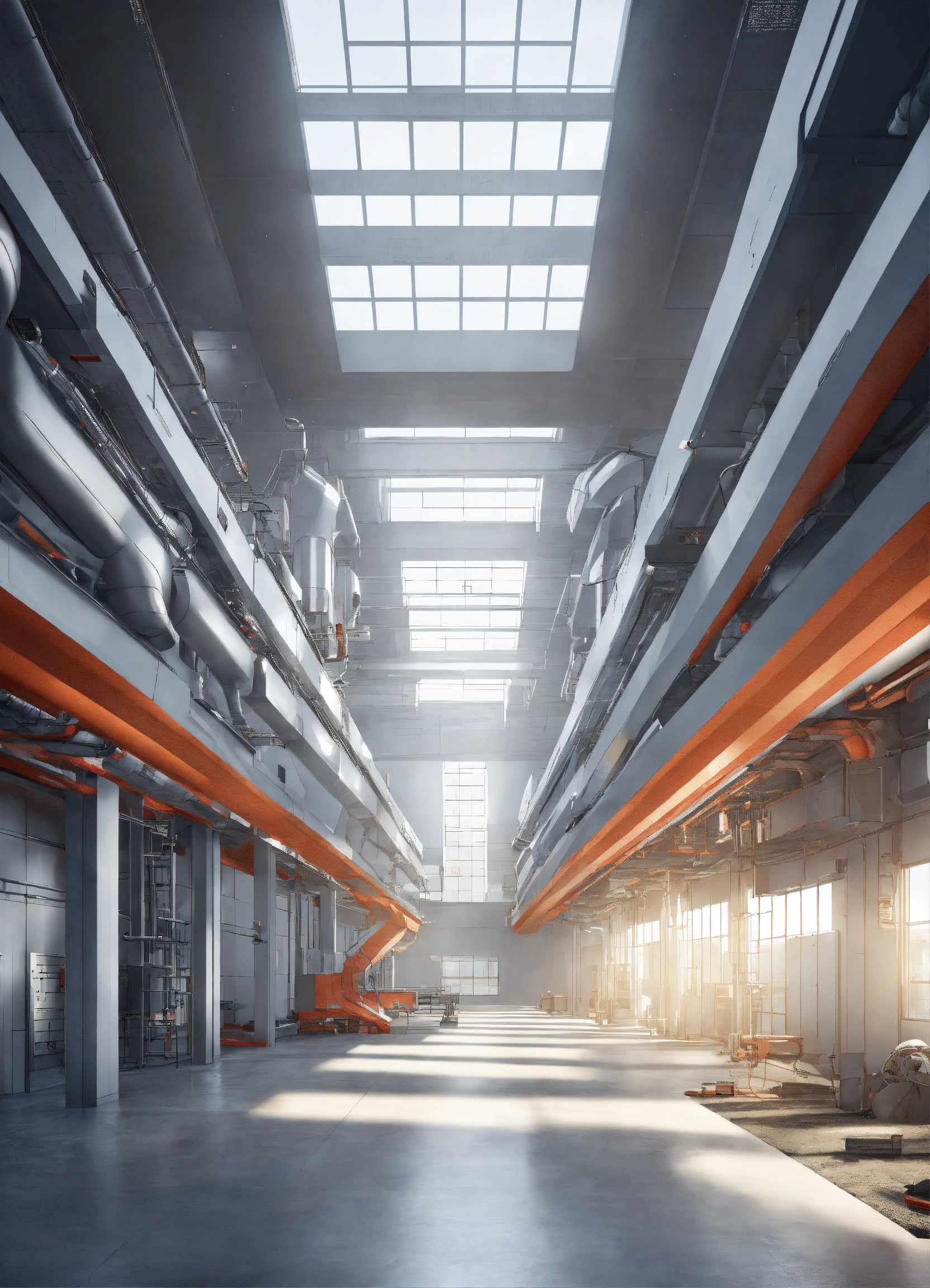 Lexica - Interior of a futuristic factory, design, render